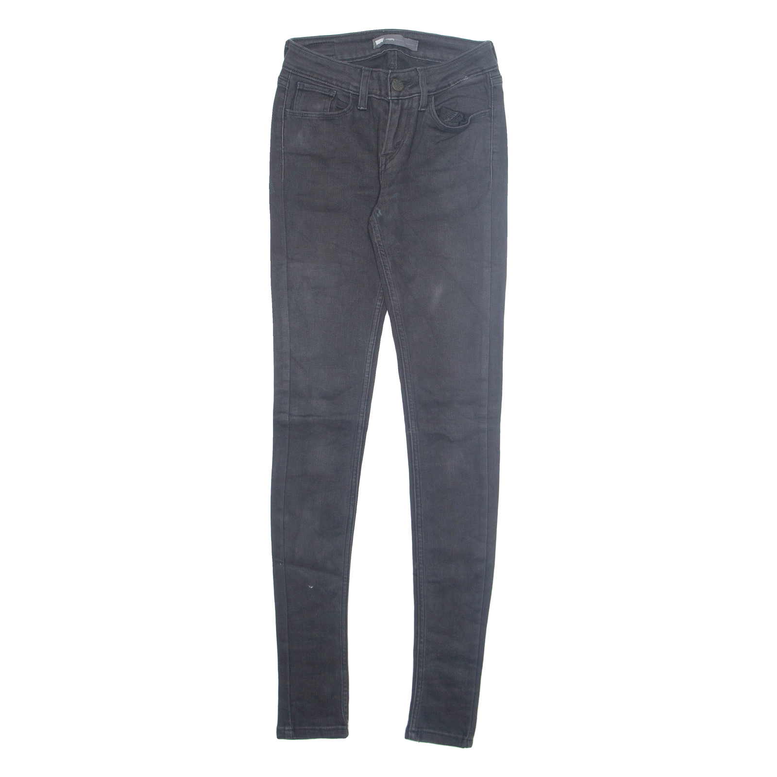 LEVI'S Womens Jeans Black Regular Skinny W24 L30 Refurbished - N/A refurbished available on Cerqular
