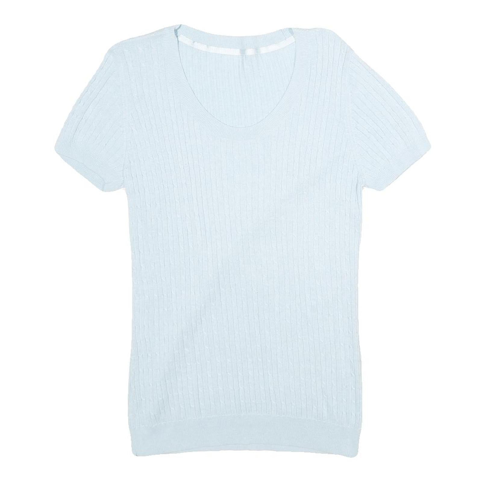 Womens Blue Plain Jumper V-Neck Basic Knit S Light Soft Stretchy Knitwear Refurbished - N/A refurbished available on Cerqular