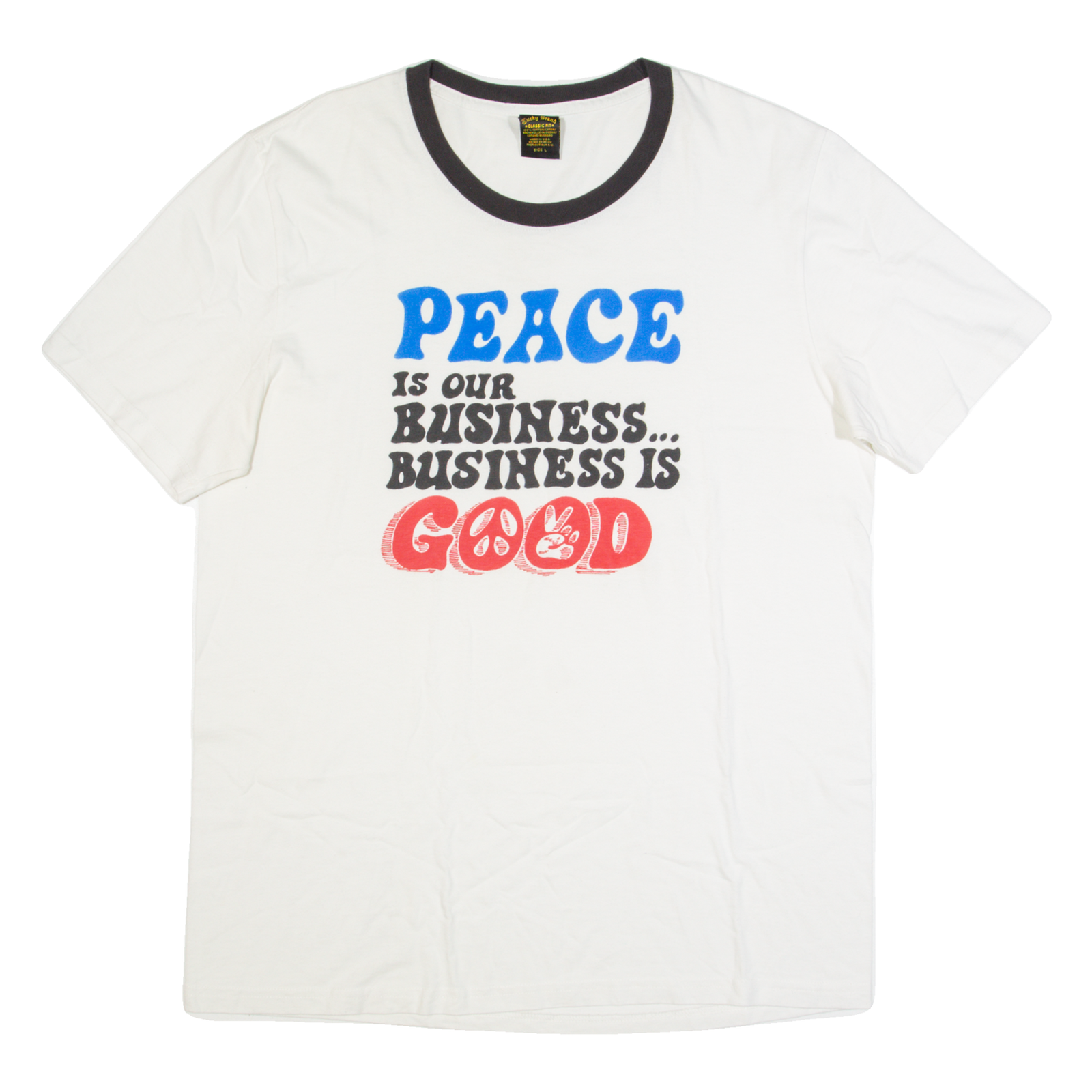 LUCKY BRAND Peace Is Our Business Mens T-Shirt White L Refurbished - N/A refurbished available on Cerqular