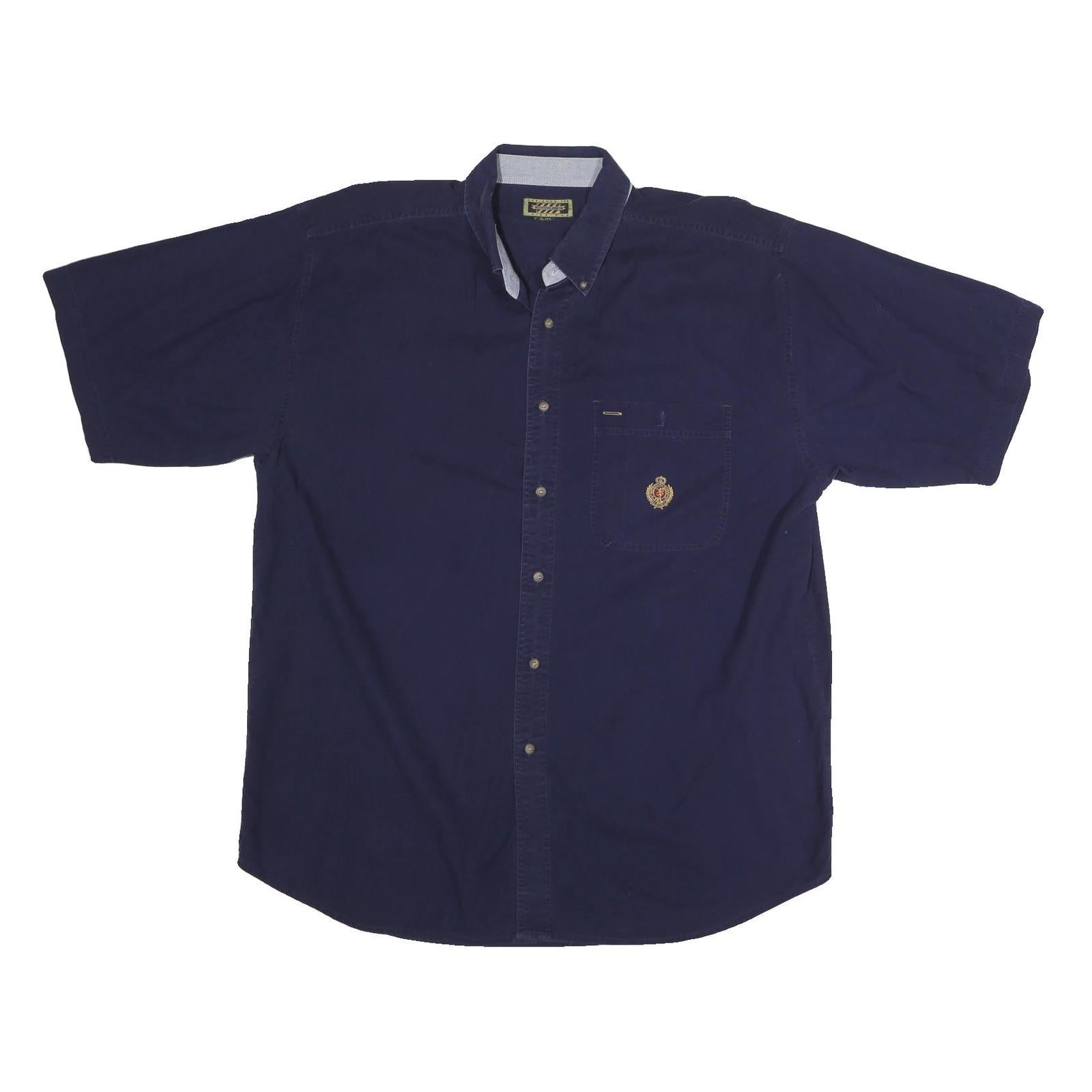 HUNTING HORN Mens Navy Blue Cotton Shirt XL Button Down Casual Summer Refurbished - N/A refurbished available on Cerqular