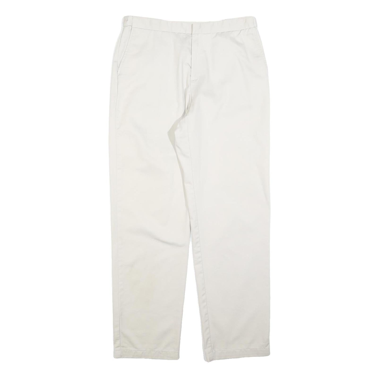 DOCKERS Womens Cotton Blend White Regular Straight Trousers W32 L32 Casual Zip Refurbished - N/A refurbished available on Cerqular