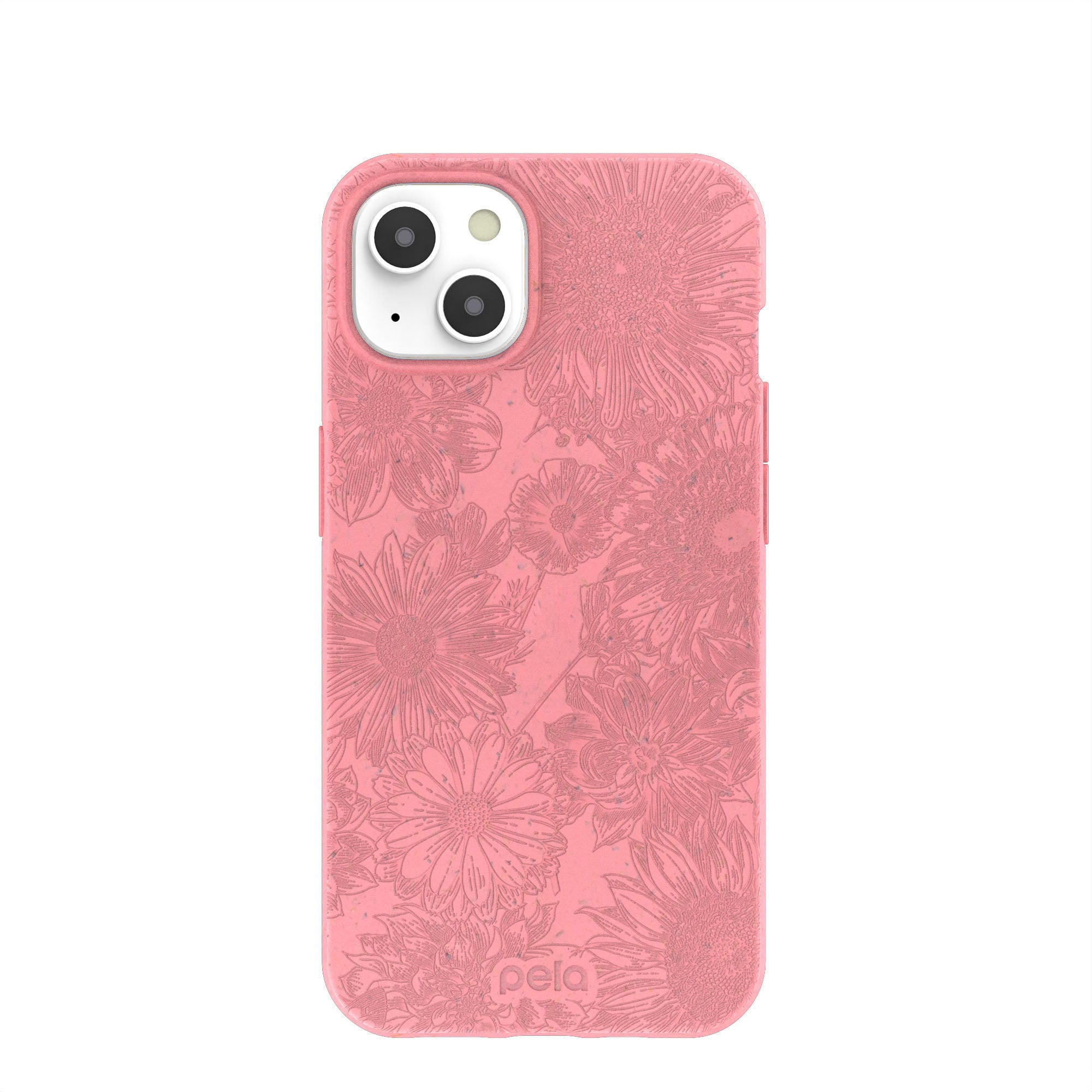 Bubblegum Pink Flora iPhone 13 Case Refurbished - Pela Case refurbished available on Cerqular