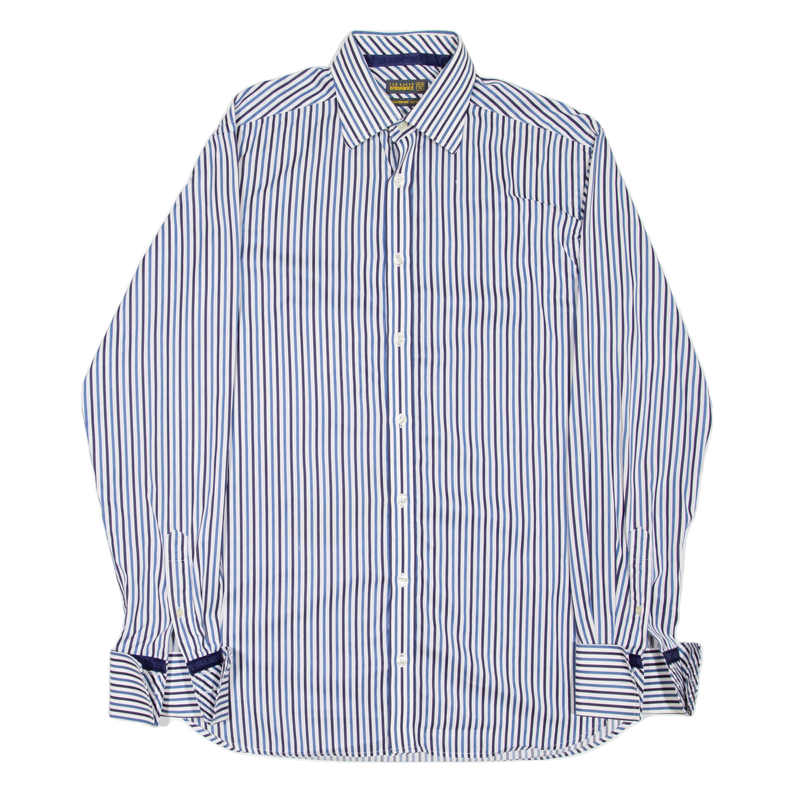 TED BAKER Endurance Mens Shirt Blue Striped Long Sleeve M Refurbished - N/A refurbished available on Cerqular