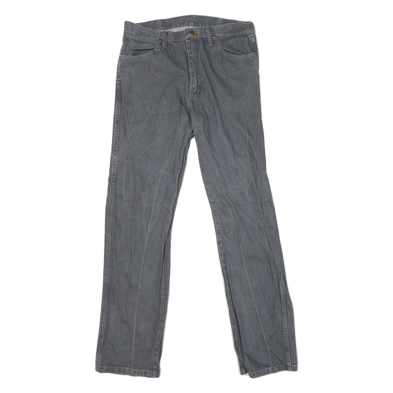 WRANGLER Mens Classic Blue Jeans Denim Medium W34 L33 Comfortable Zip Closure Refurbished - N/A refurbished available on Cerqular