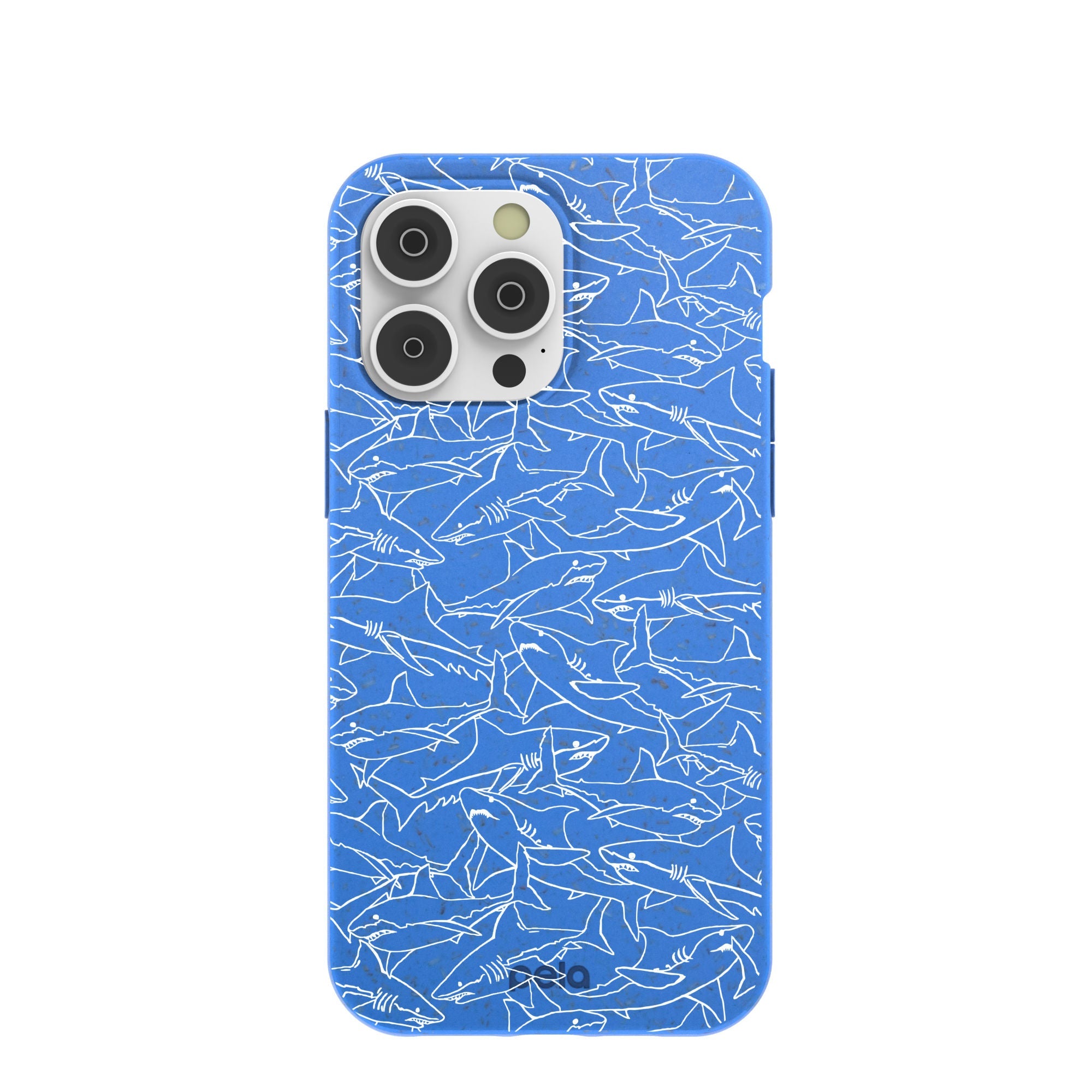Electric Blue Shark Frenzy iPhone 14 Pro Max Case Refurbished - Pela Case refurbished available on Cerqular