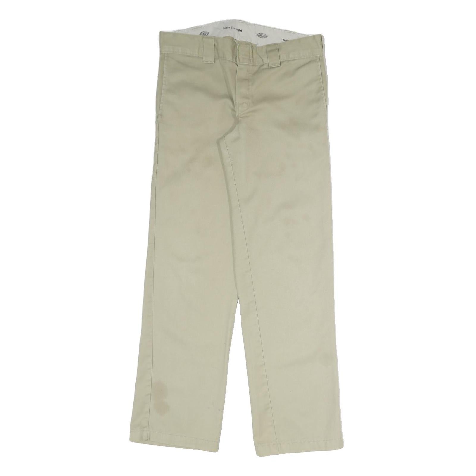 DICKIES Mens Cotton Blend Beige Regular Straight Trousers W32 L30 Workwear Refurbished - N/A refurbished available on Cerqular