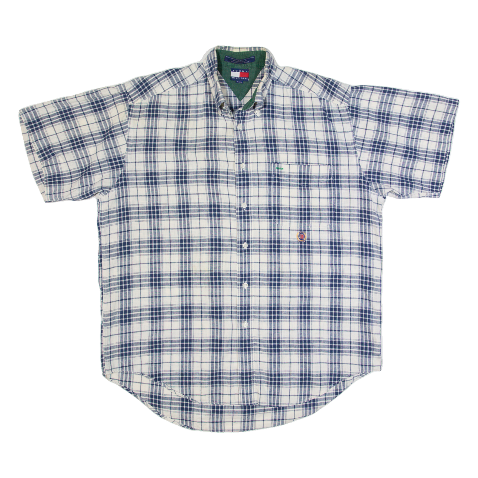 TOMMY HILFIGER Mens Shirt Cream Linen Check M Refurbished - N/A refurbished available on Cerqular