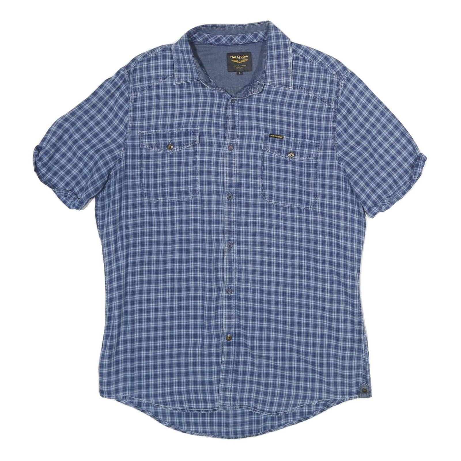 Buy PME LEGEND Mens Blue Checked Shirt L Casual Cotton Short Sleeve Summer Refurbished - $19.49 PME LEGEND Mens Blue Checked Shirt L Casual Cotton Short Sleeve Summer Refurbished - N/A refurbished available on Cerqular