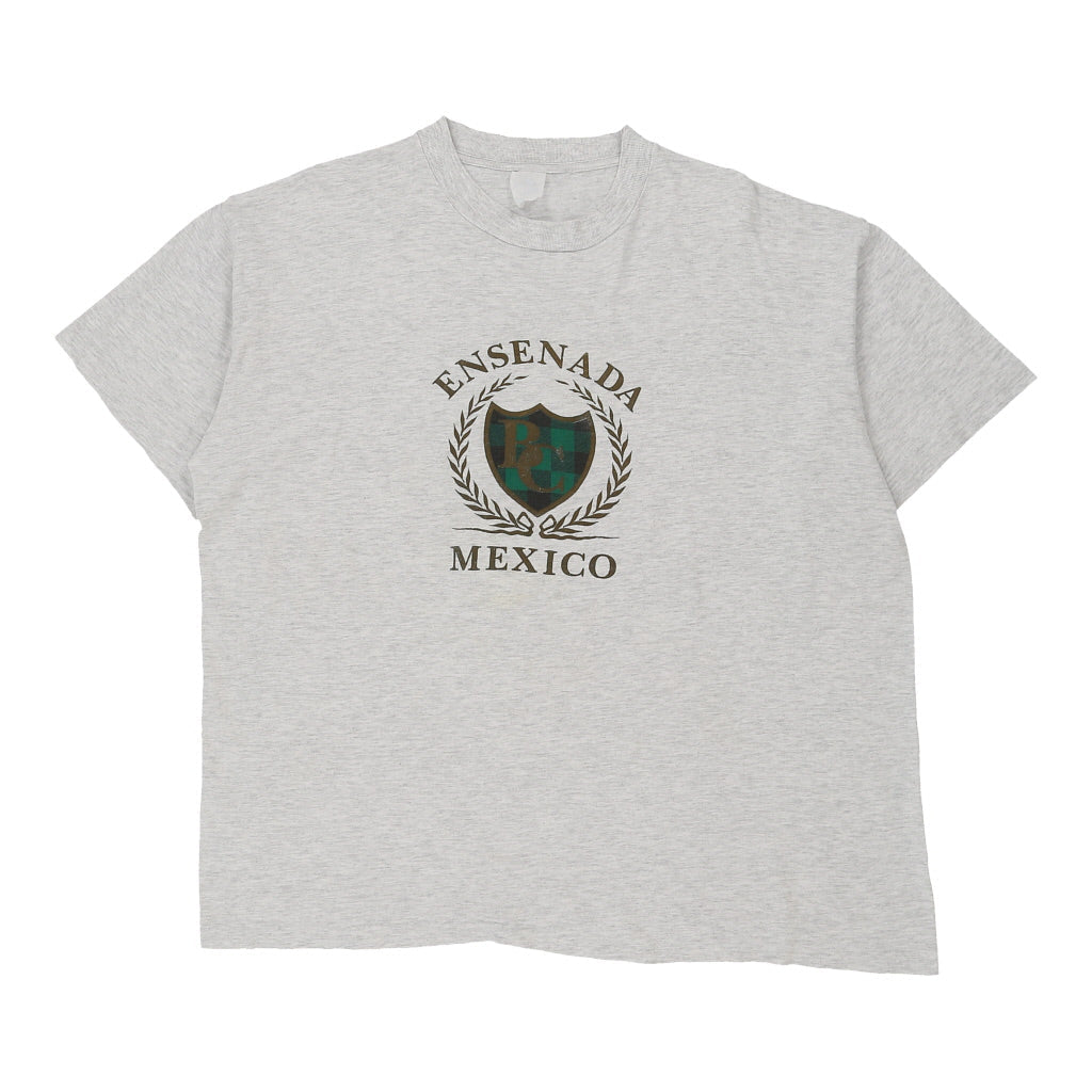 Single Stitch Ensenada Mexico Unbranded Graphic T-Shirt - XL Grey Cotton Refurbished - Thrifted (note: this is a term often used to describe second- refurbished available on Cerqular