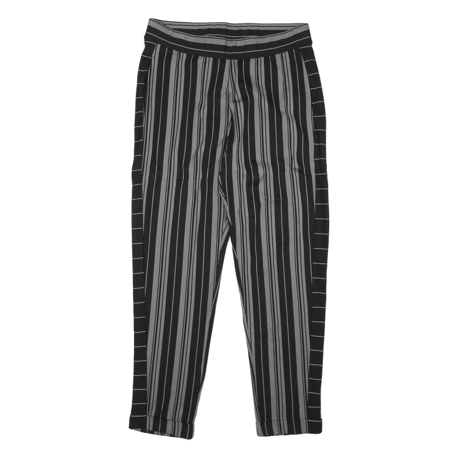 DKNY Womens Rayon Black & Grey Striped Relaxed Straight Trousers W31 L28 Refurbished - N/A refurbished available on Cerqular