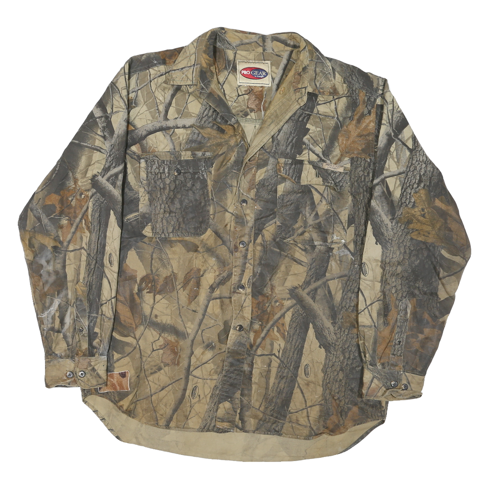 PRO GEAR Mens Brown Camouflage Shirt L Cotton Blend Casual Long Sleeve Refurbished - N/A refurbished available on Cerqular