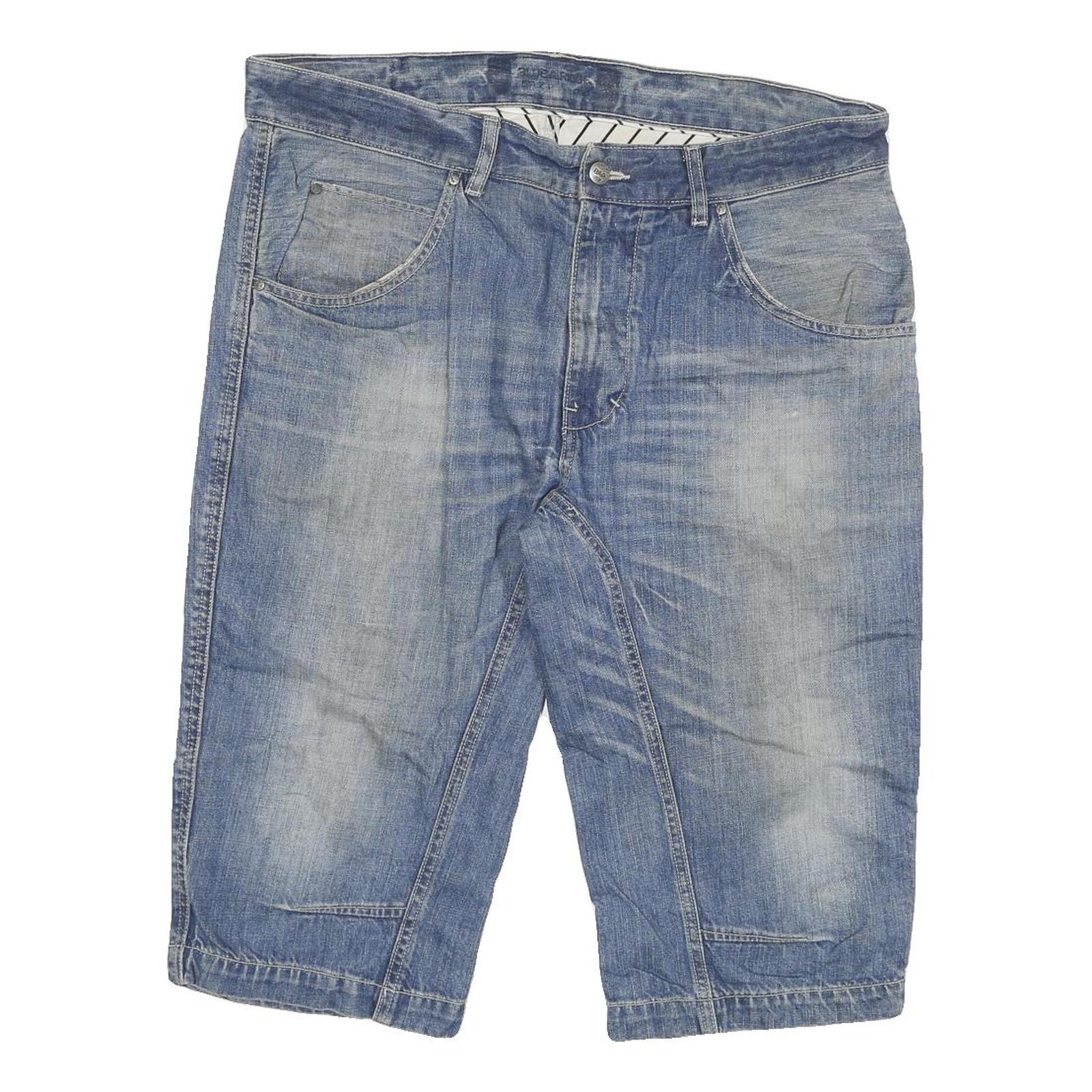 BAR Mens Denim Blue Cotton Blend Casual Shorts 2XL W36 Comfortable Fit Refurbished - N/A refurbished available on Cerqular