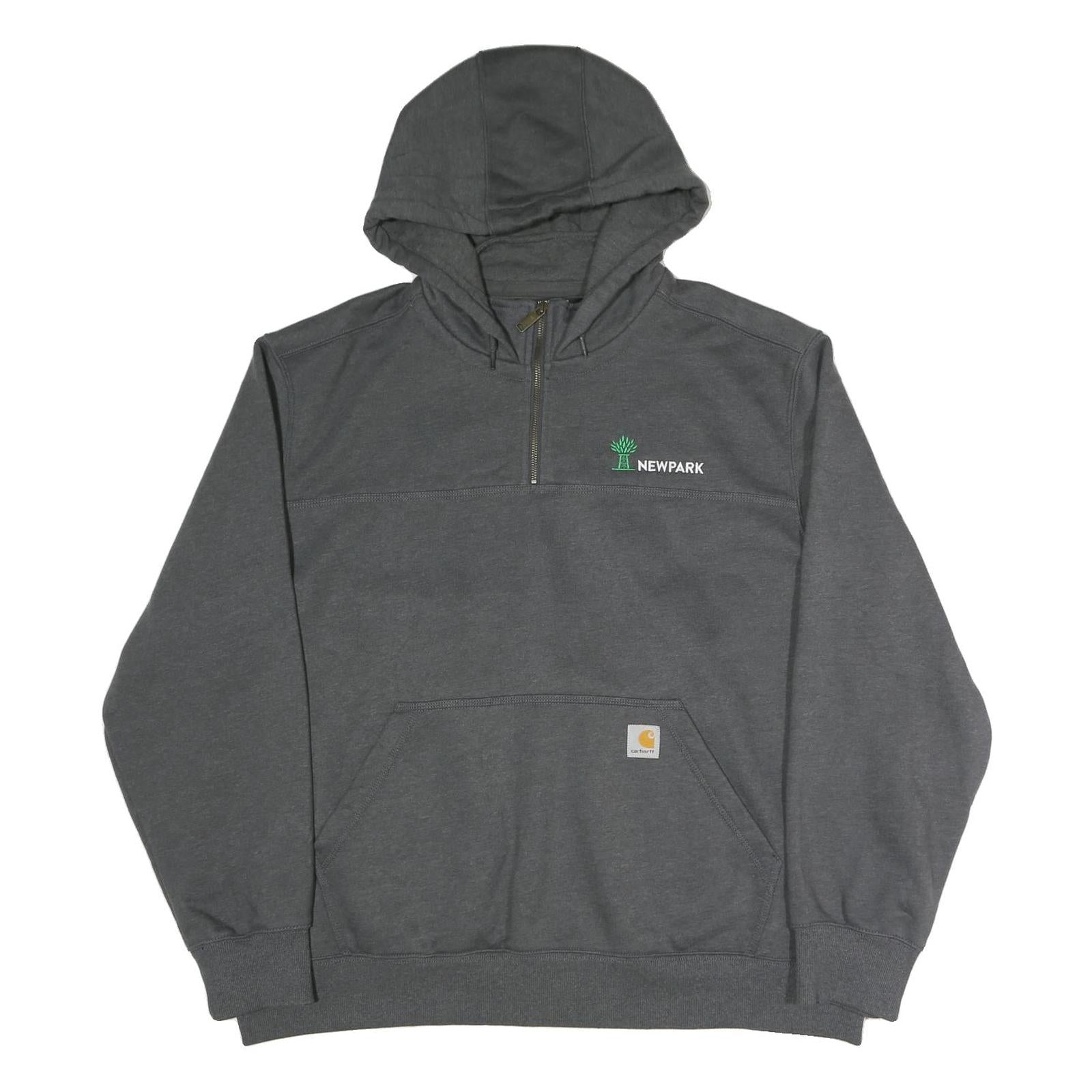 CARHARTT Mens Grey Newpark 1/4 Zip Hoodie 2XL Workwear Sweatshirt Refurbished - N/A refurbished available on Cerqular