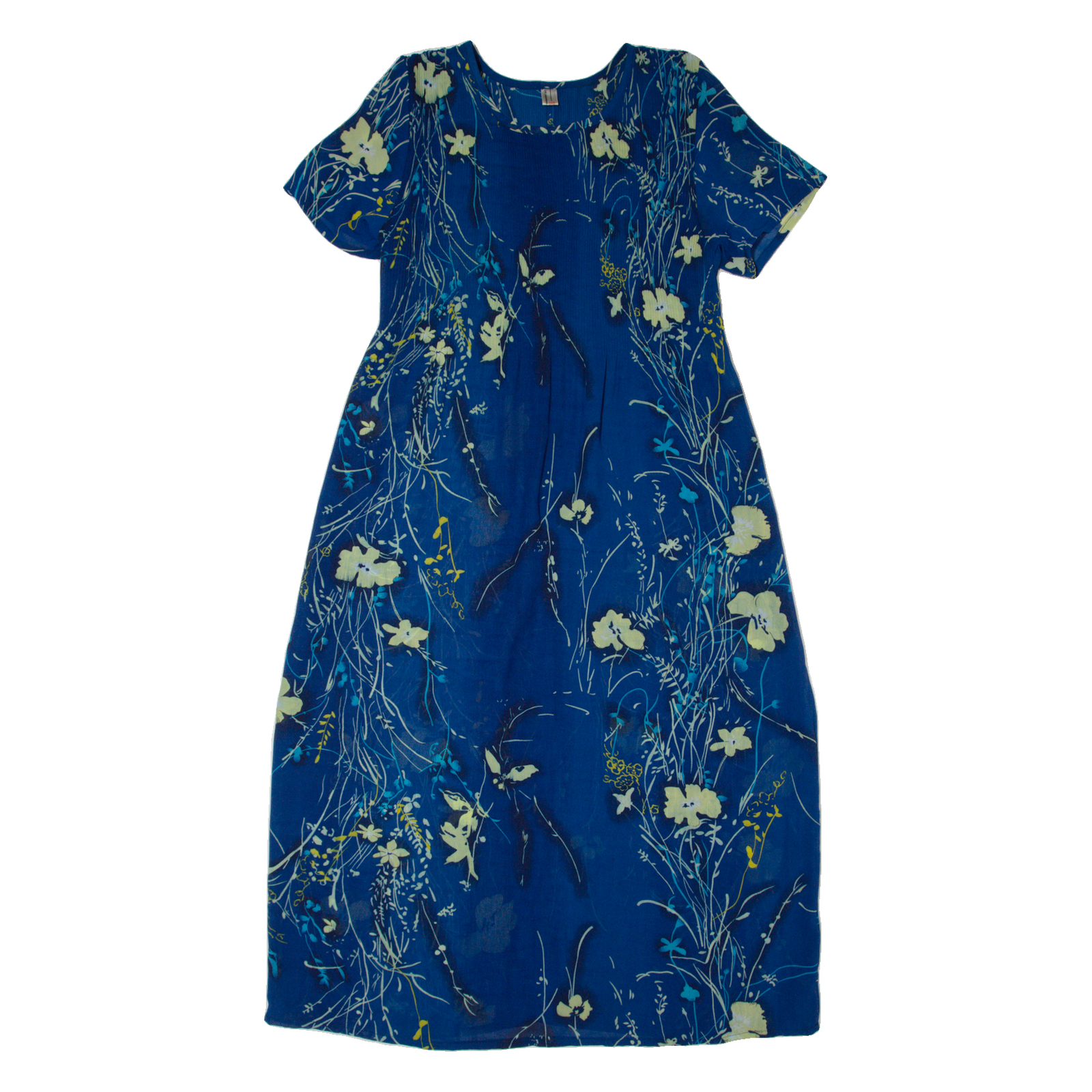 ZHE JANGOUHAI GARMENT FACTORY Sheer Womens Day Dress Blue Floral Long L Refurbished - N/A refurbished available on Cerqular