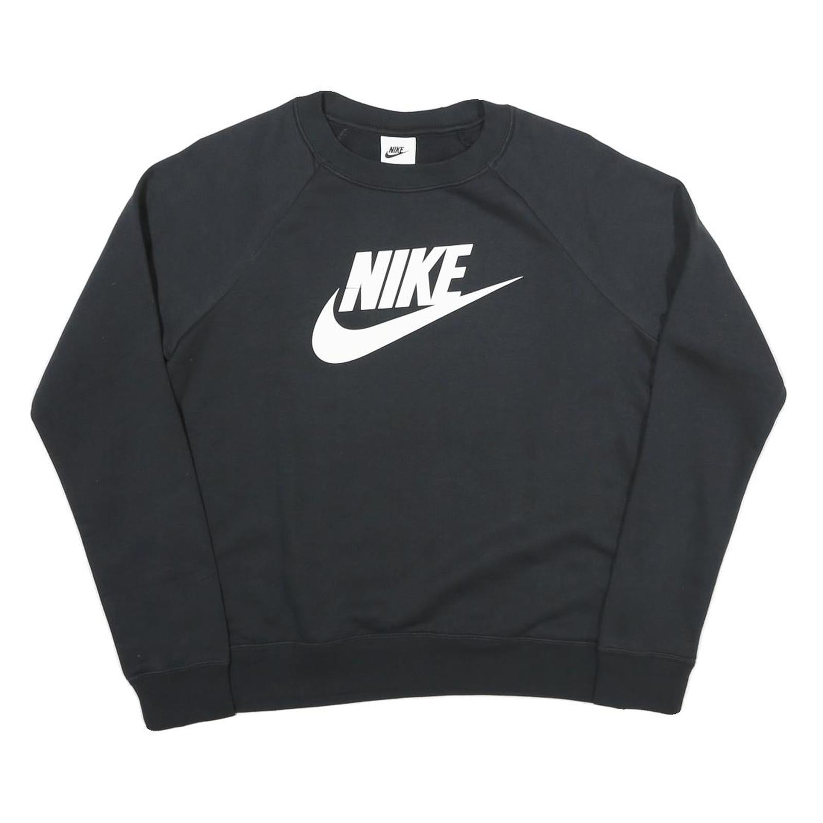 Buy NIKE Womens Black Crew Neck S Cotton Blend Logo Sweatshirt Casual Pullover Refurbished - $41.59 NIKE Womens Black Crew Neck S Cotton Blend Logo Sweatshirt Casual Pullover Refurbished - N/A refurbished available on Cerqular