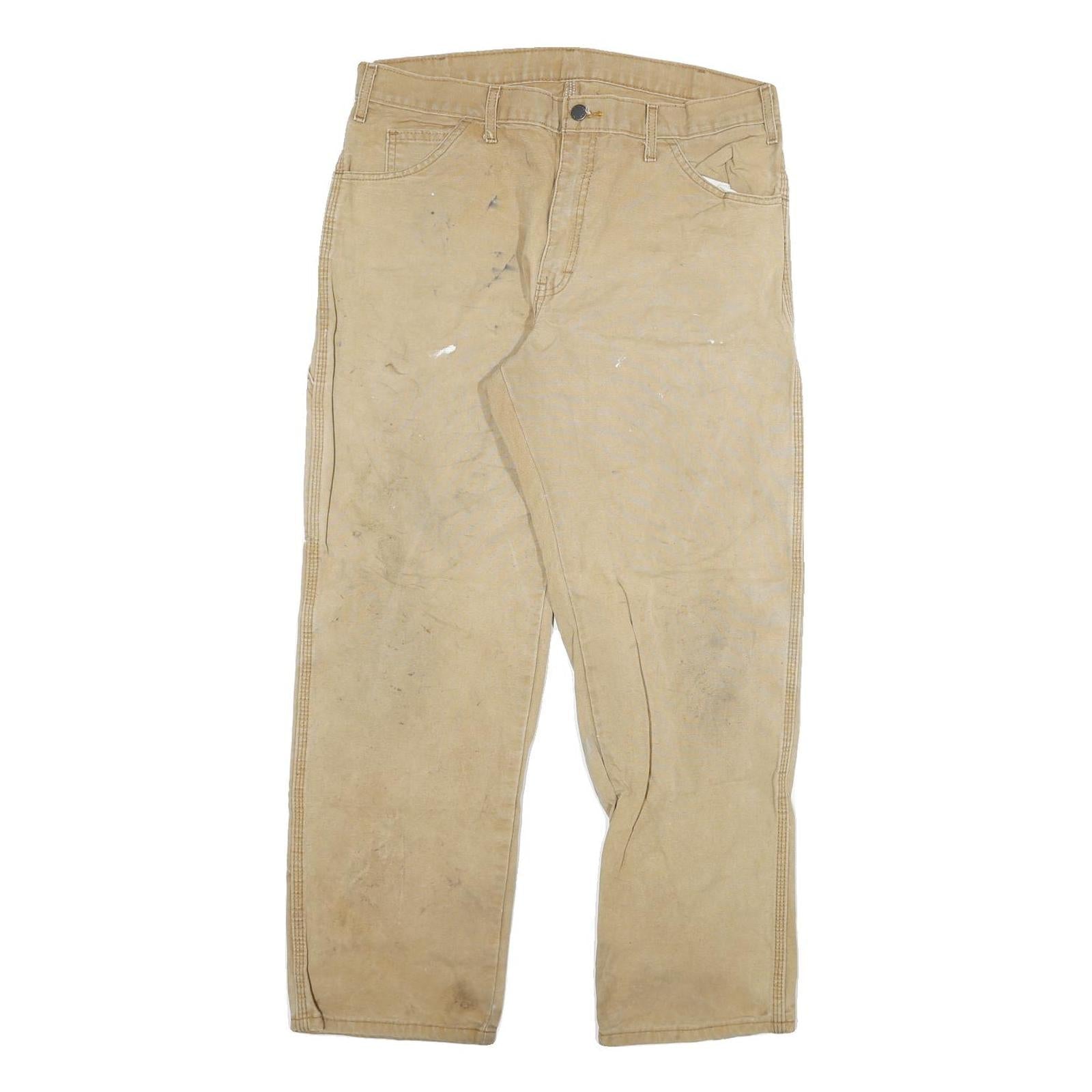 DICKIES Mens Regular Fit Beige Denim Jeans W34 L29 Workwear Durable Zip Closure Refurbished - N/A refurbished available on Cerqular