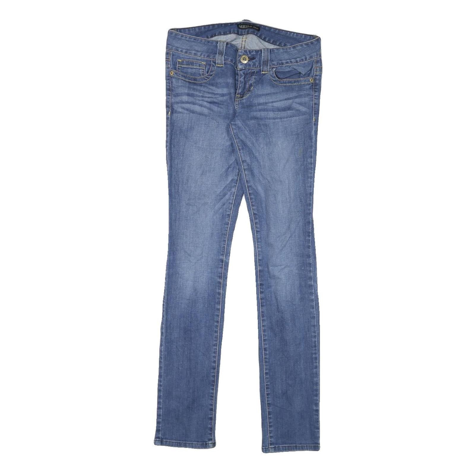 GUESS Womens Blue Slim Skinny Denim Jeans Cotton Blend W29 L31 Stylish Zip Refurbished - N/A refurbished available on Cerqular