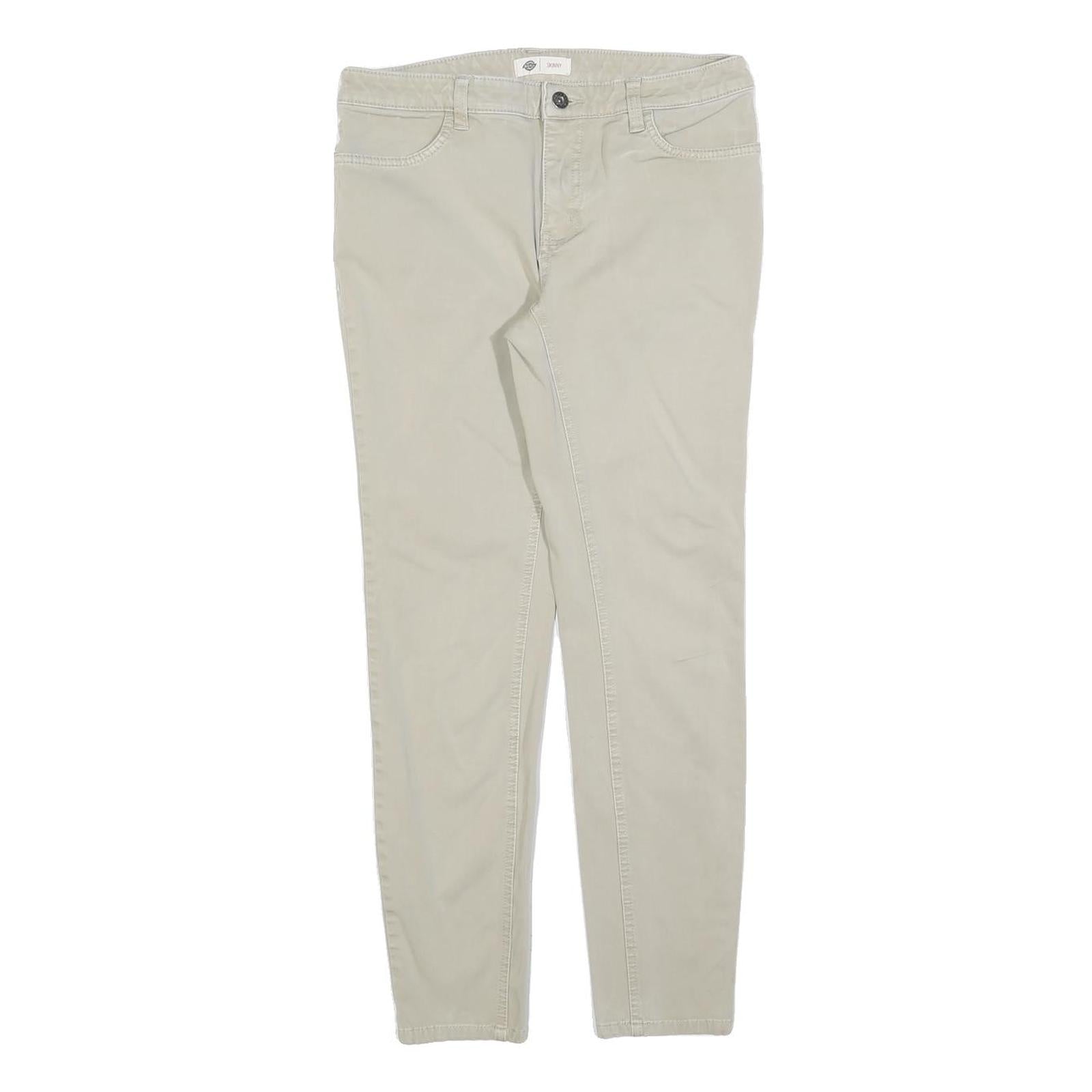 DICKIES Womens Cotton Blend Beige Slim Straight Trousers W30 L28 Stylish Comfort Refurbished - N/A refurbished available on Cerqular