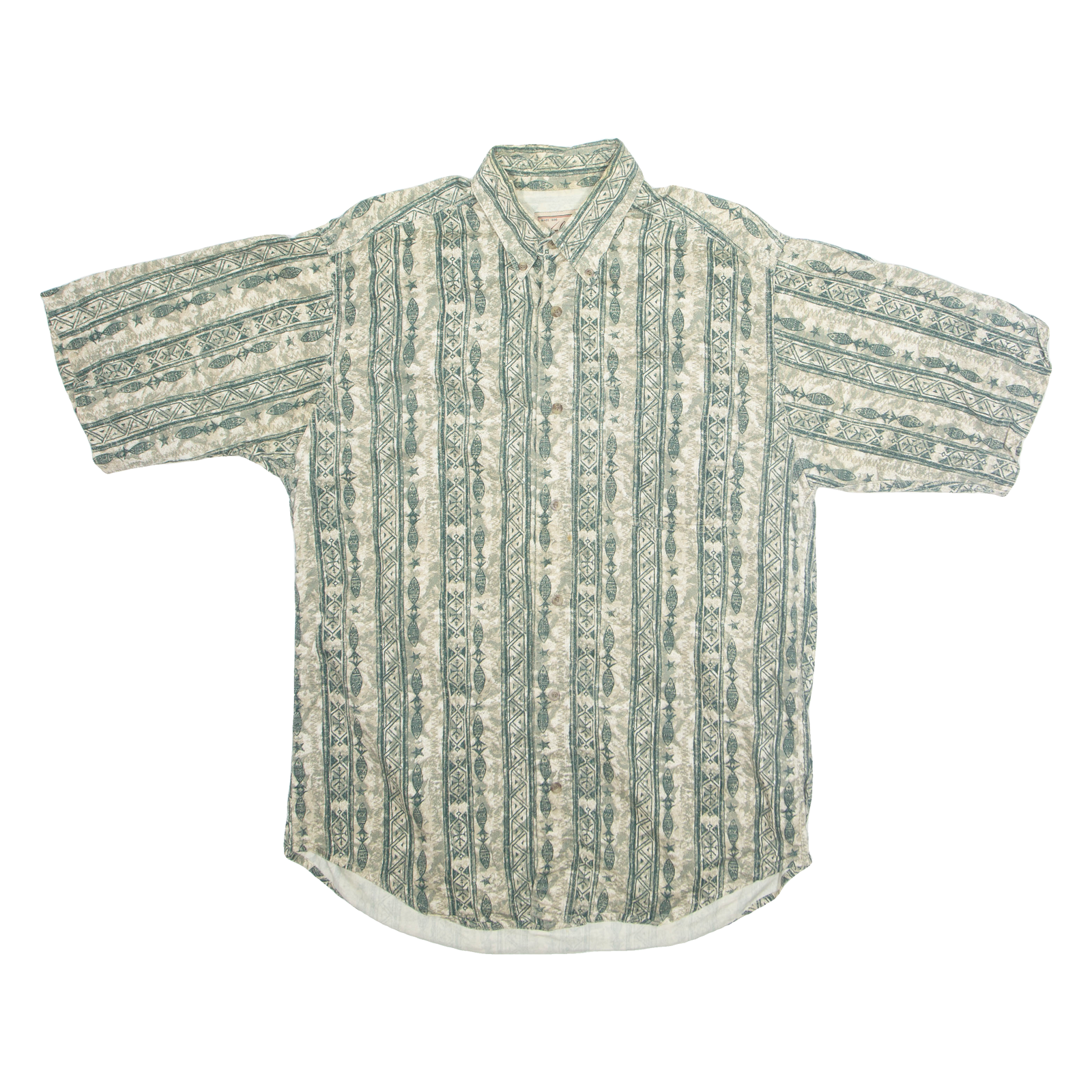 WOOLRICH Mens Shirt Green Crazy Pattern M Refurbished - N/A refurbished available on Cerqular