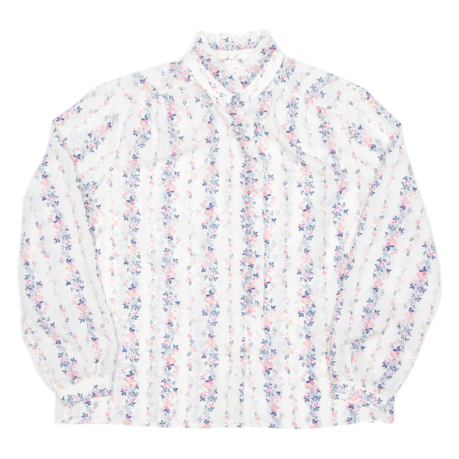 Sheer Womens Printed Blouse Pink Long Sleeve Floral L Refurbished - N/A refurbished available on Cerqular