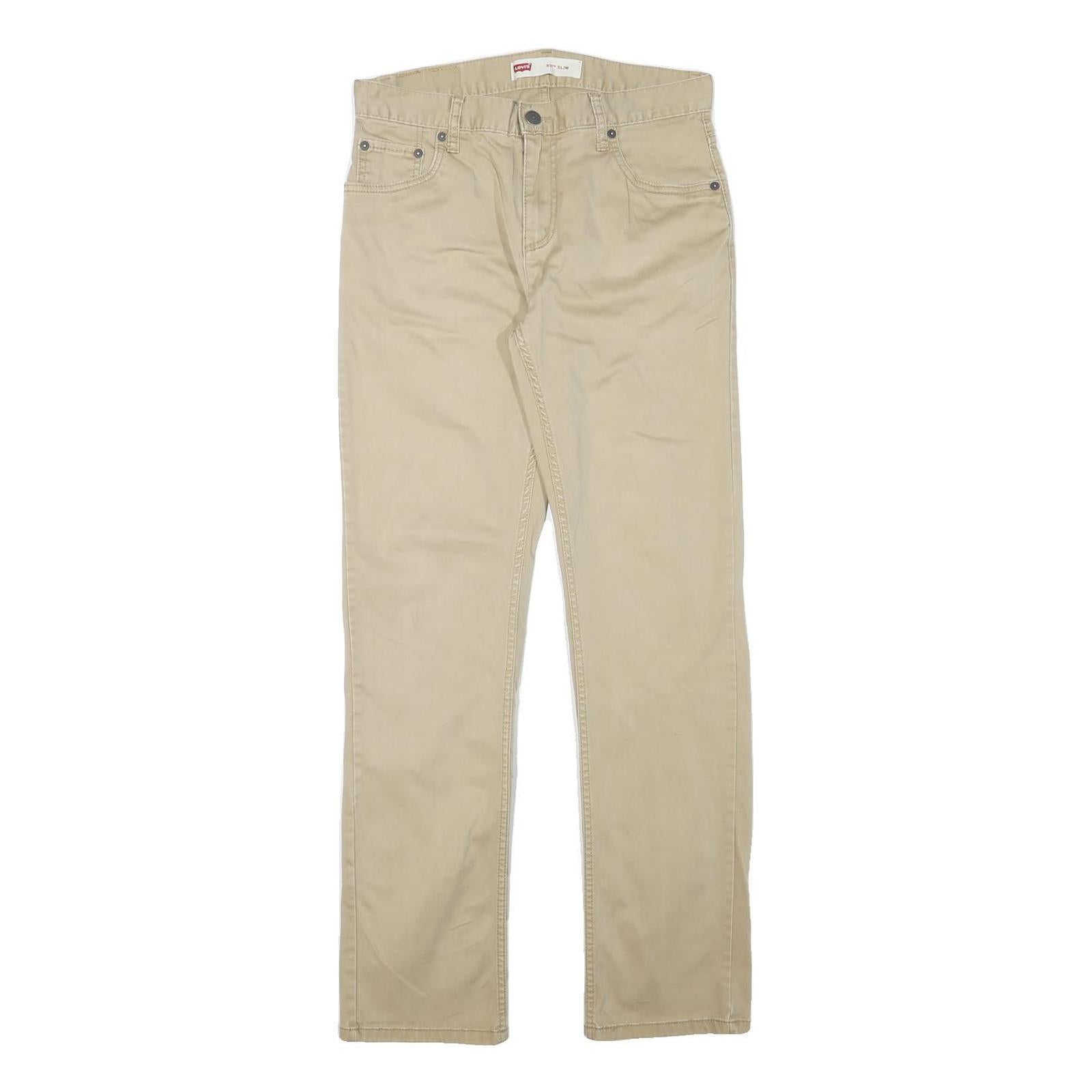 LEVI'S Mens Cotton Blend Beige Slim Straight Trousers W30 L30 Classic Zip Refurbished - N/A refurbished available on Cerqular
