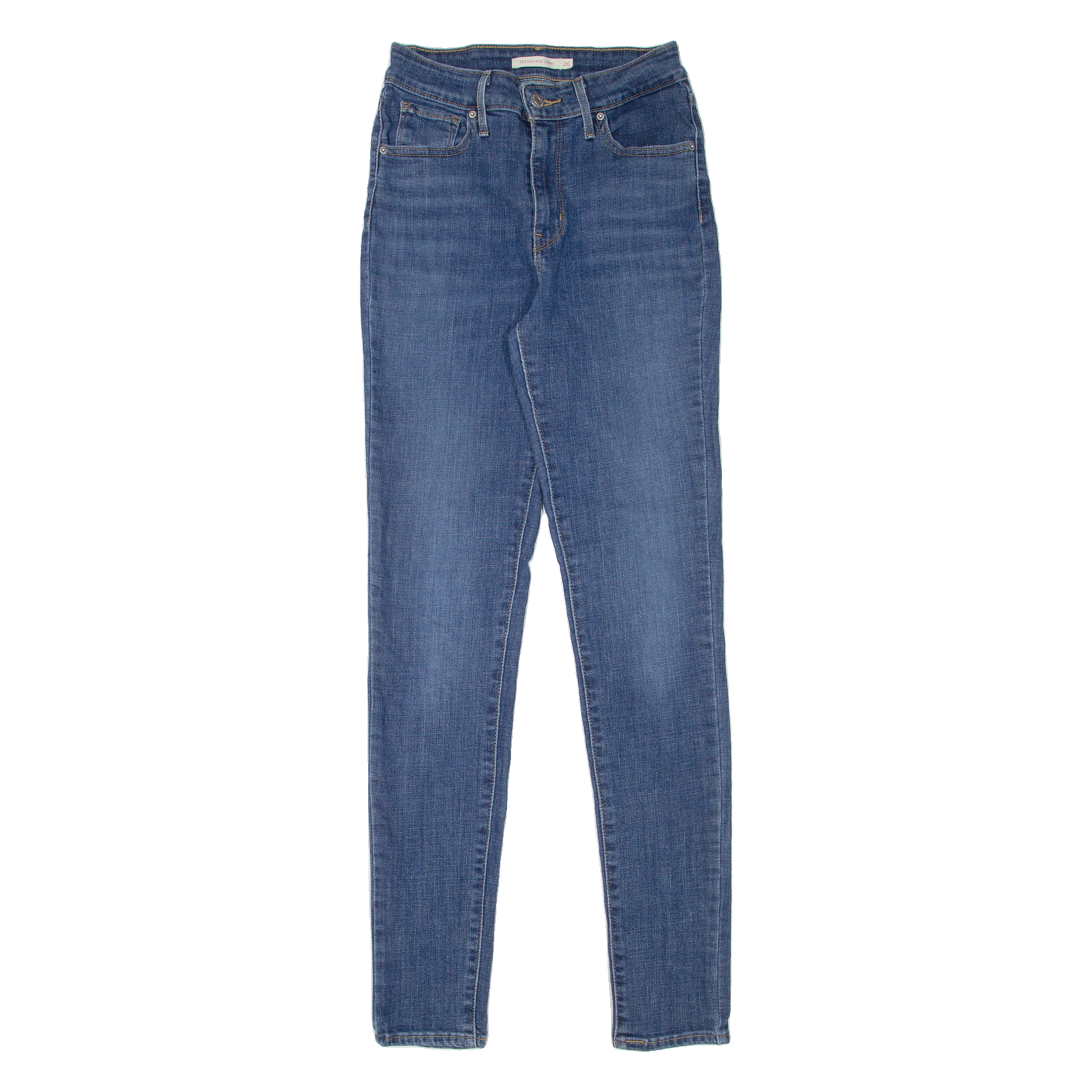 LEVI'S 721 High Rise Womens Jeans Blue Slim Skinny W26 L32 Refurbished - N/A refurbished available on Cerqular