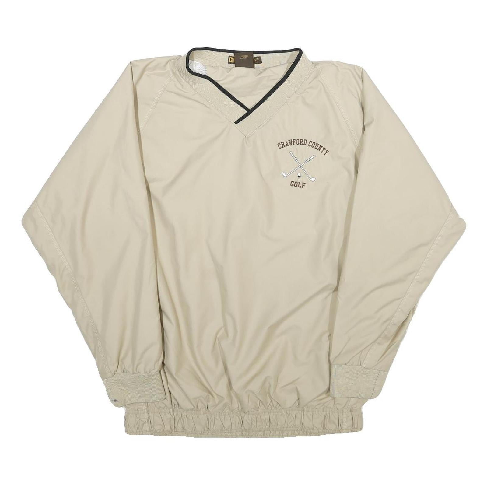 HARRITON Mens Beige Crawford County Golf V-Neck S Polyester Sweatshirt Pullover Refurbished - N/A refurbished available on Cerqular