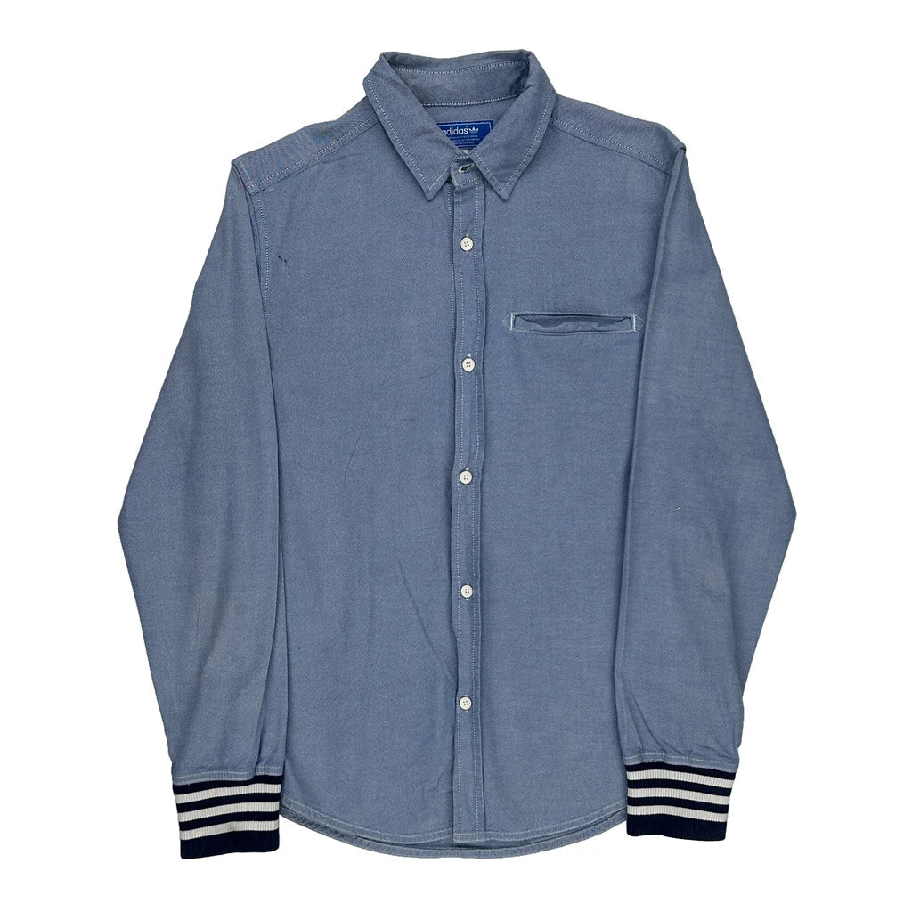 Adidas Shirt - Small Blue Cotton Refurbished - Thrifted (note: this is a term often used to describe second- refurbished available on Cerqular