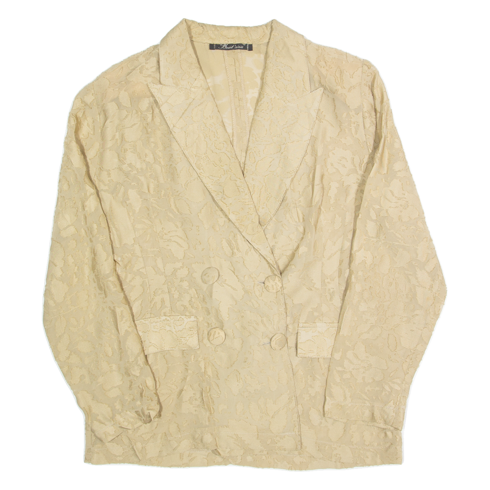 BOUT'SINA Blazer Style Sheer Womens Printed Shirt Beige 90s Animal Print M Refurbished - N/A refurbished available on Cerqular
