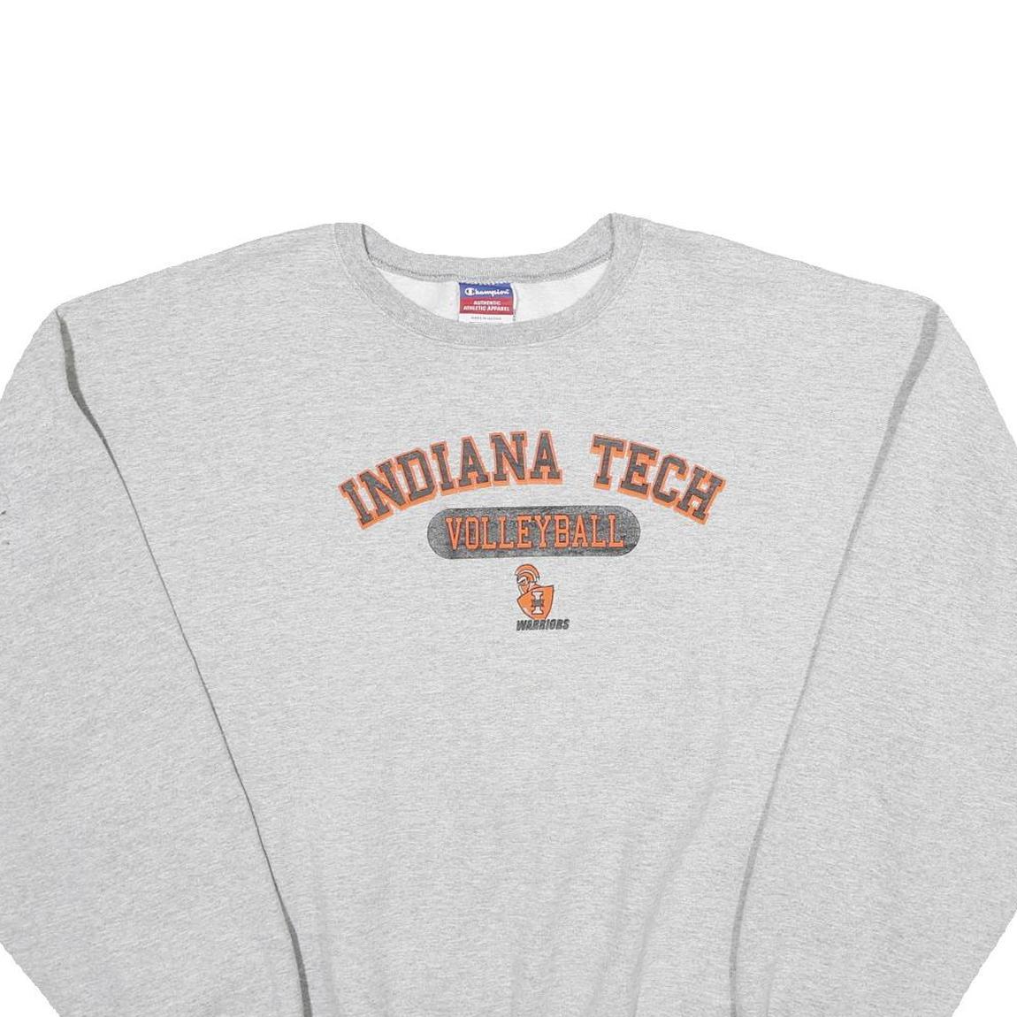 CHAMPION Mens Grey Indiana Tech Volleyball Crew Neck XL Sweater Casual Pullover Refurbished - N/A refurbished available on Cerqular