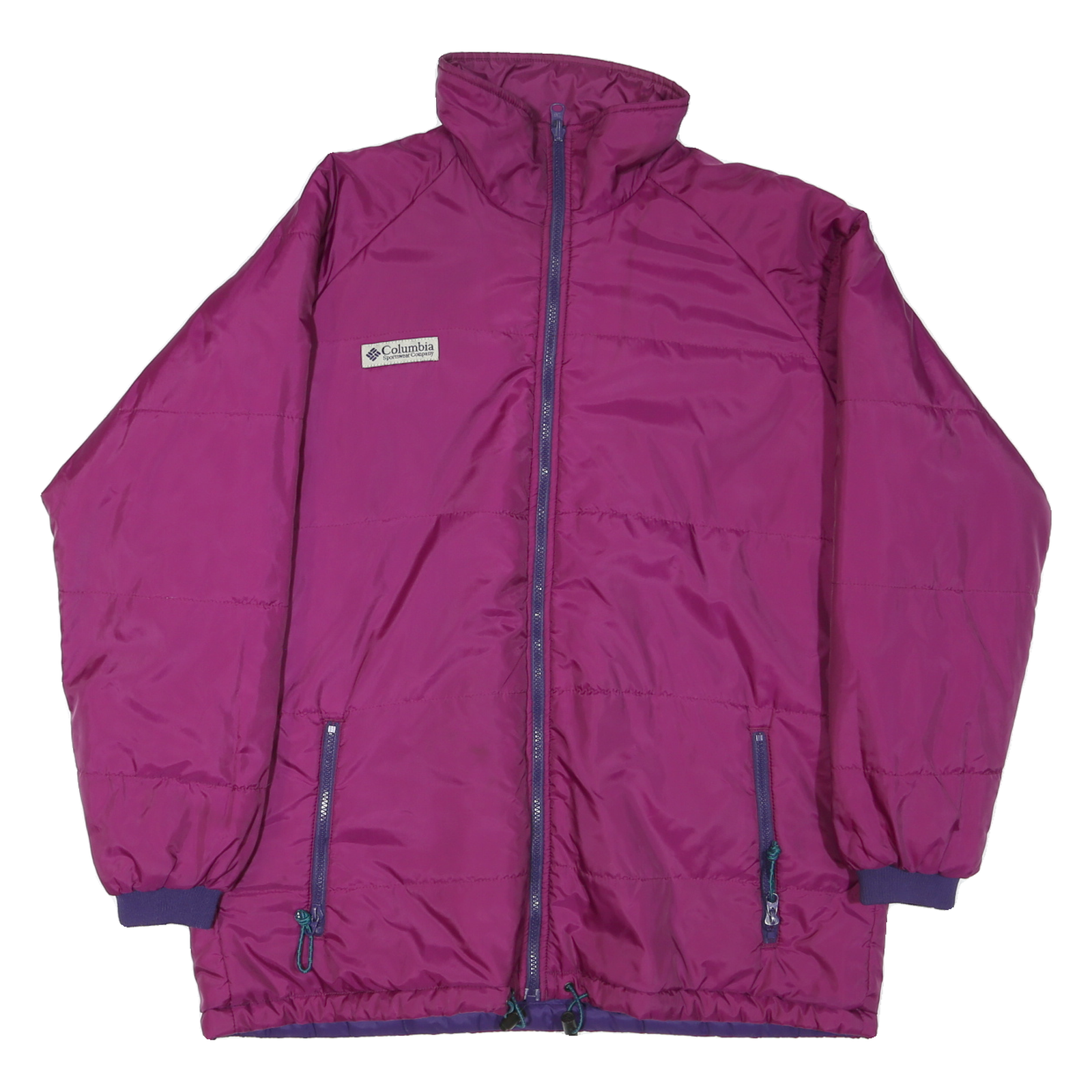 COLUMBIA Womens Purple & Plum Jacket L Synthetic Zip Long Sleeve Warm Refurbished - N/A refurbished available on Cerqular