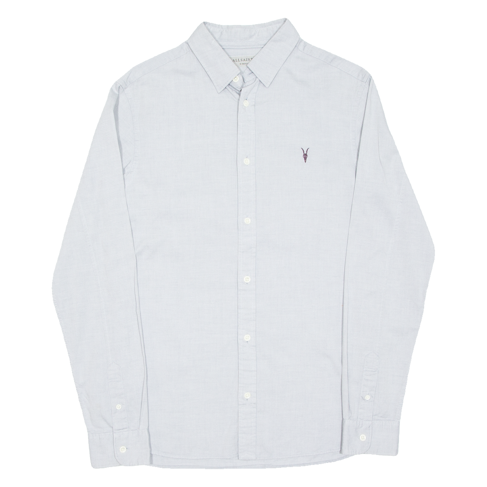 ALL SAINTS Mens Plain Shirt Grey Long Sleeve XS Refurbished - N/A refurbished available on Cerqular