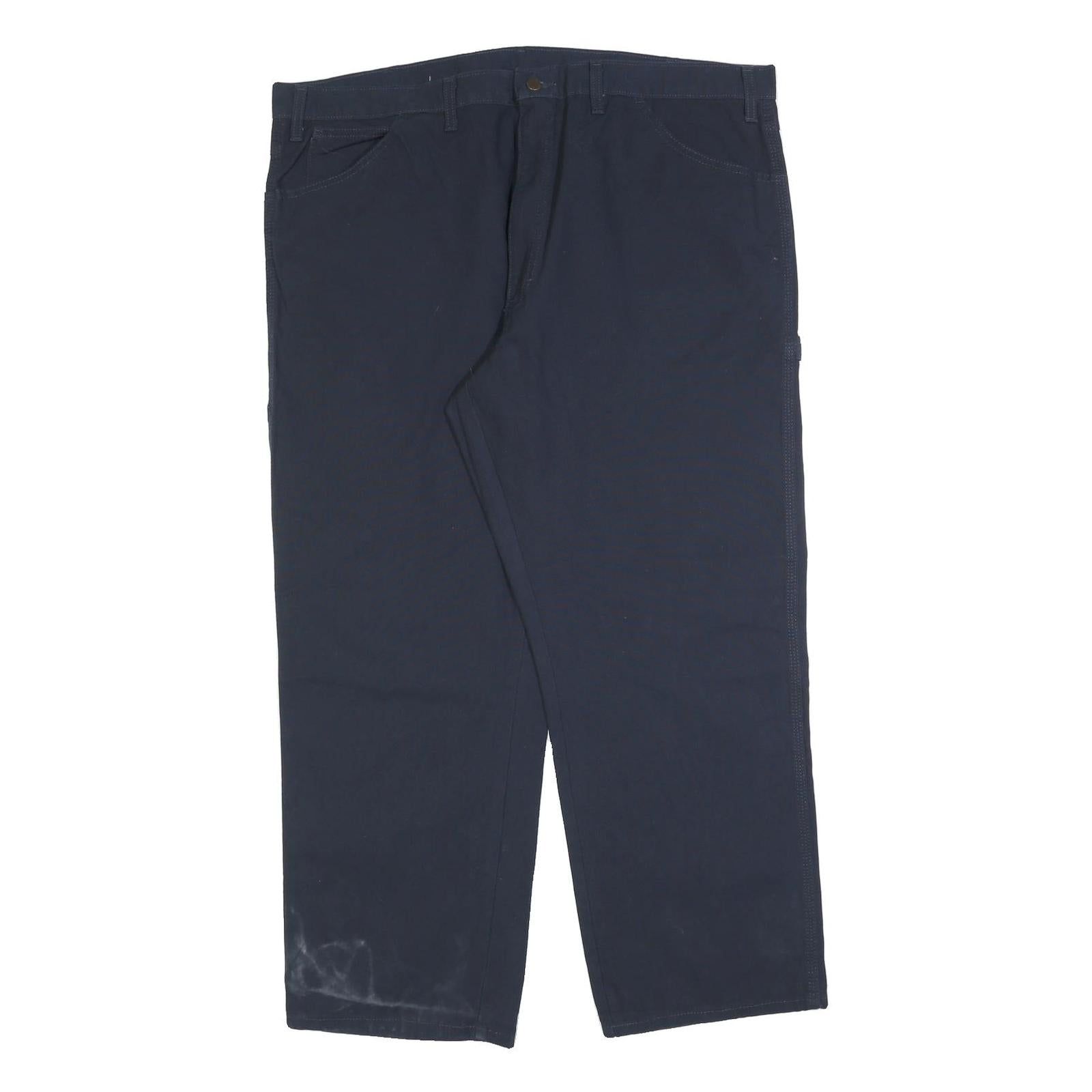 DICKIES Mens Cotton Blend Navy Regular Fit Straight Leg Trousers W44 L30 Refurbished - N/A refurbished available on Cerqular