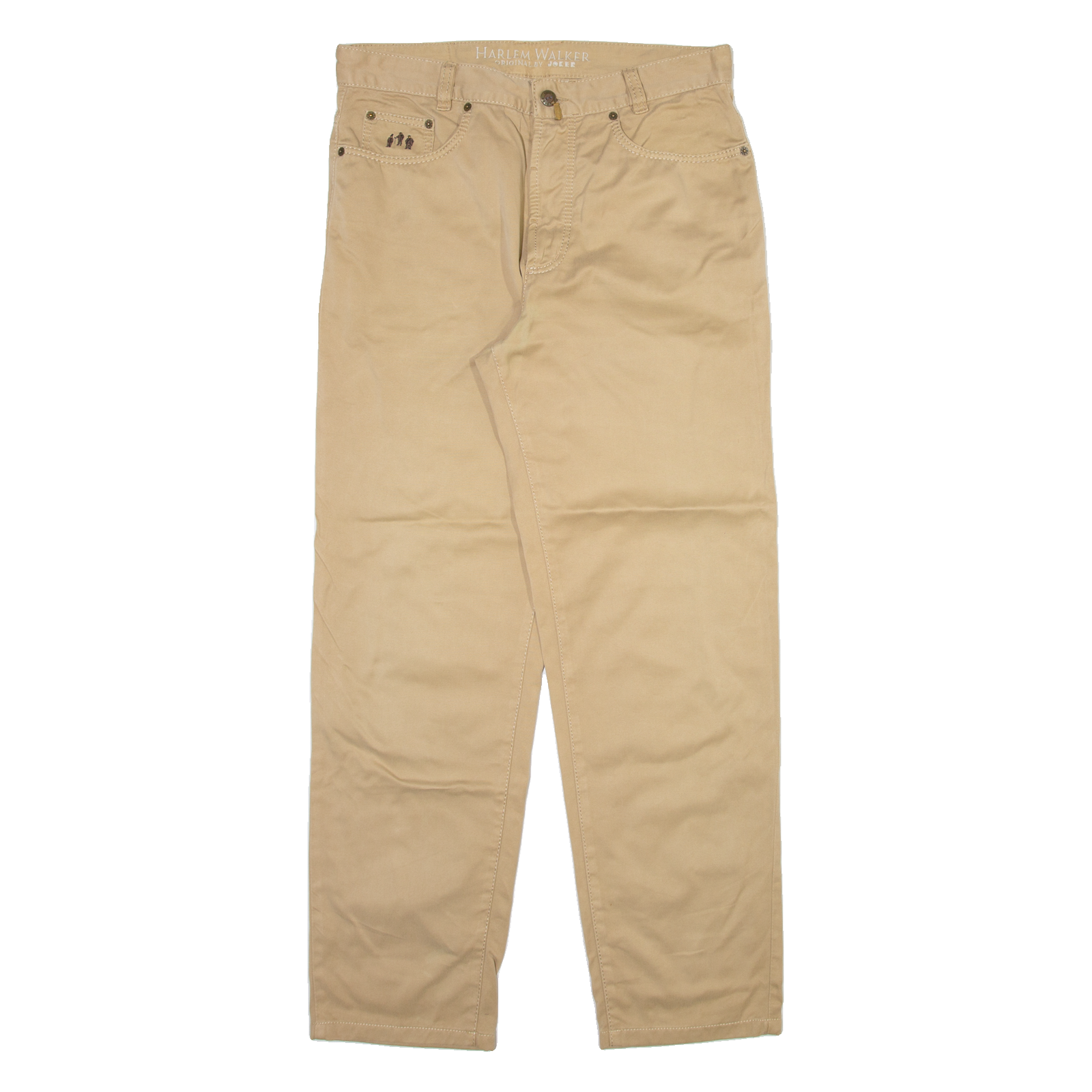 HARLEM WALKER Mens Trousers Cream Regular Straight W32 L30 Refurbished - N/A refurbished available on Cerqular