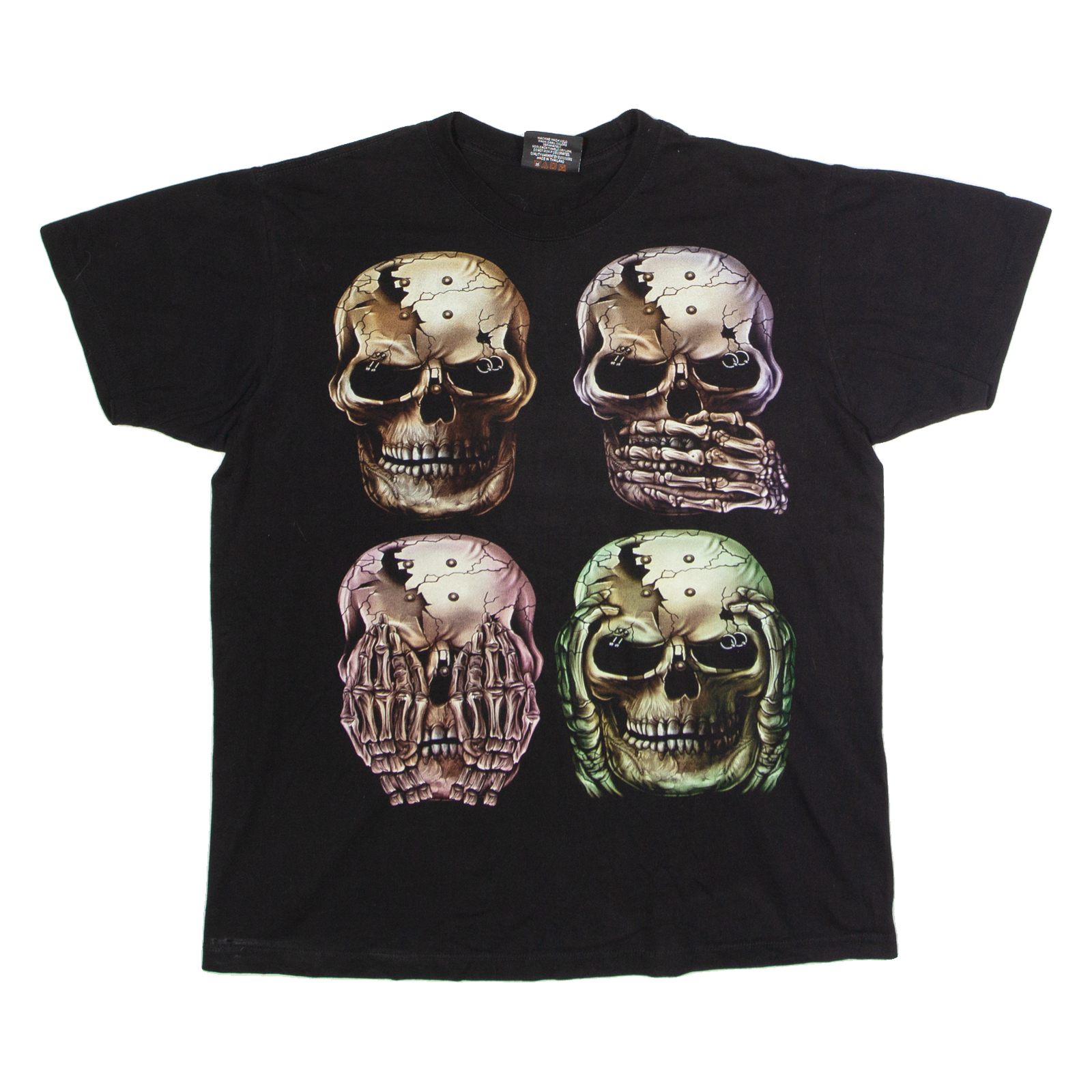 ROCK CHANG Metal Skulls Speak No Evil Mens T-Shirt Black Crew Neck L Refurbished - N/A refurbished available on Cerqular