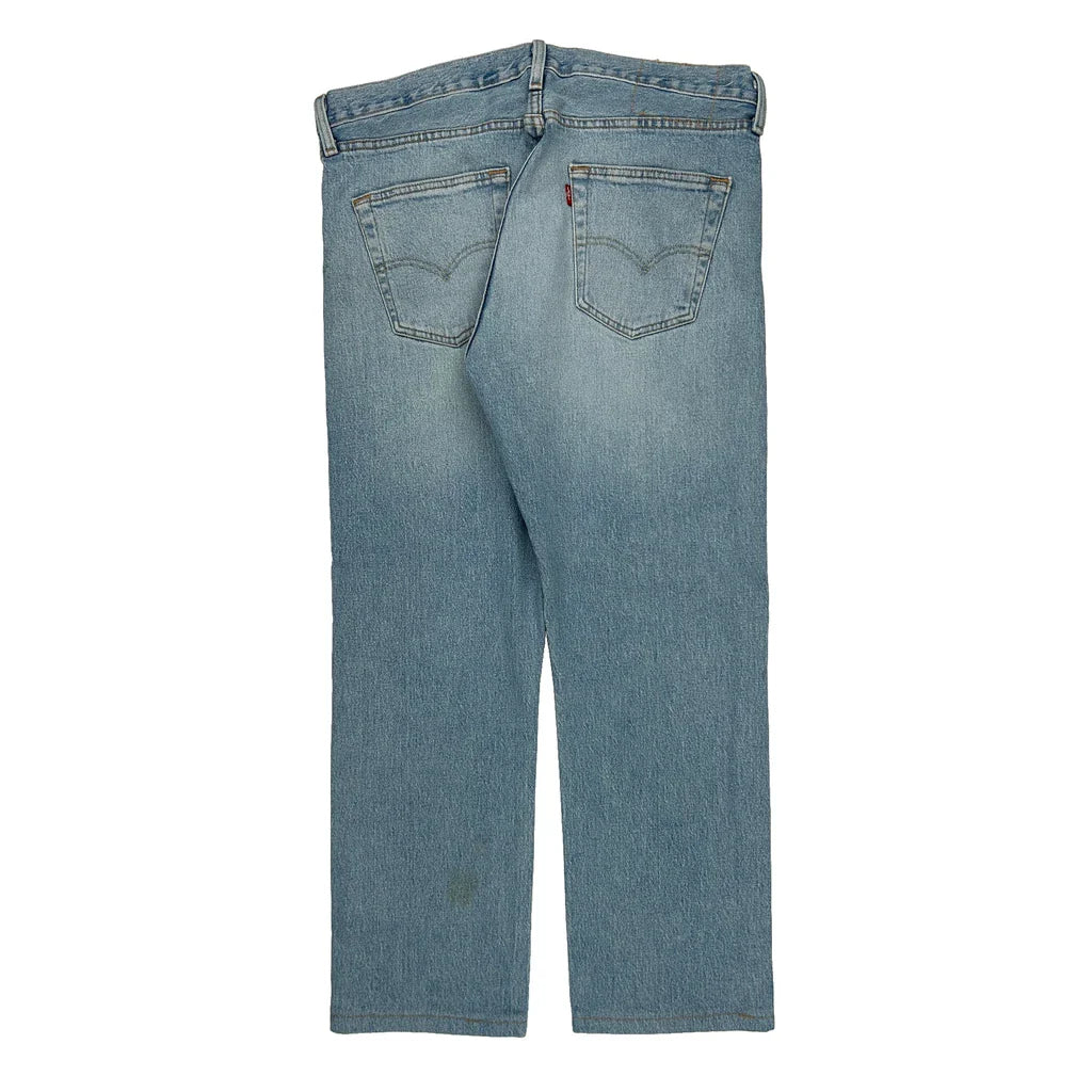 Levis Jeans - 34W 27L Light Wash Cotton Refurbished - Thrifted (note: this is a term often used to describe second- refurbished available on Cerqular
