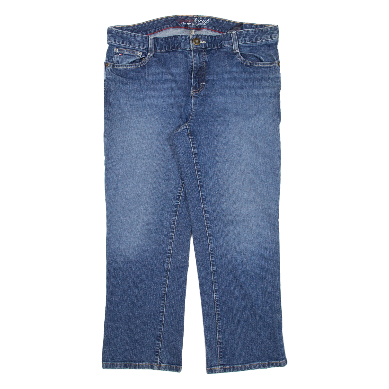 TOMMY HILFIGER Womens Jeans Blue Regular Straight W34 L24 Refurbished - N/A refurbished available on Cerqular