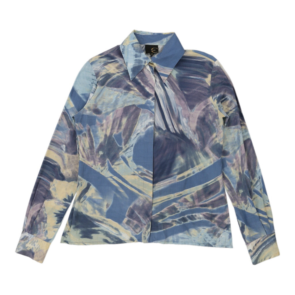 Just Cavalli Patterned Shirt - XS Blue Cotton | Size: x-small Refurbished - N/A (Preloved Designer is not a specific brand, it refurbished available on Cerqular