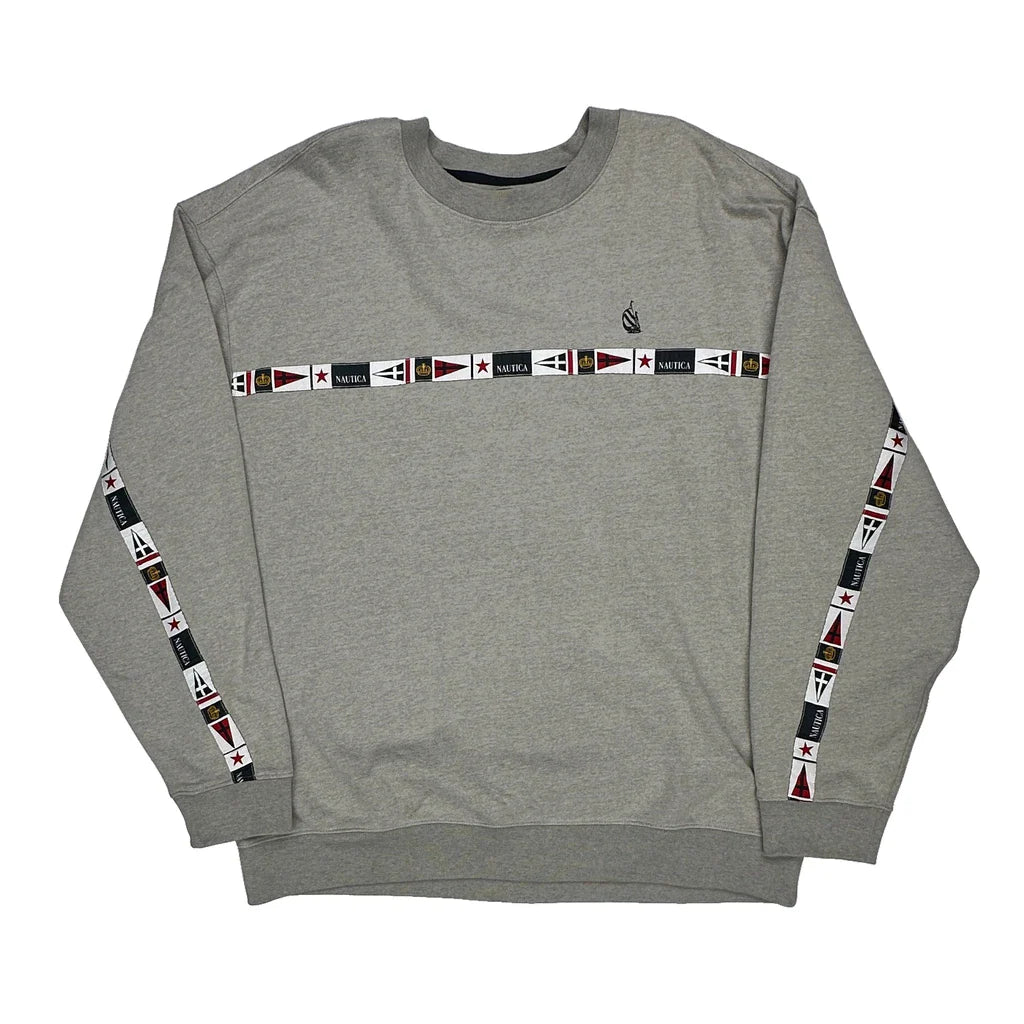 Buy Nautica Graphic Sweatshirt - 2XL Grey Cotton Refurbished - $44.21 Nautica Graphic Sweatshirt - 2XL Grey Cotton Refurbished - Thrifted (note: this is a term often used to describe second- refurbished available on Cerqular