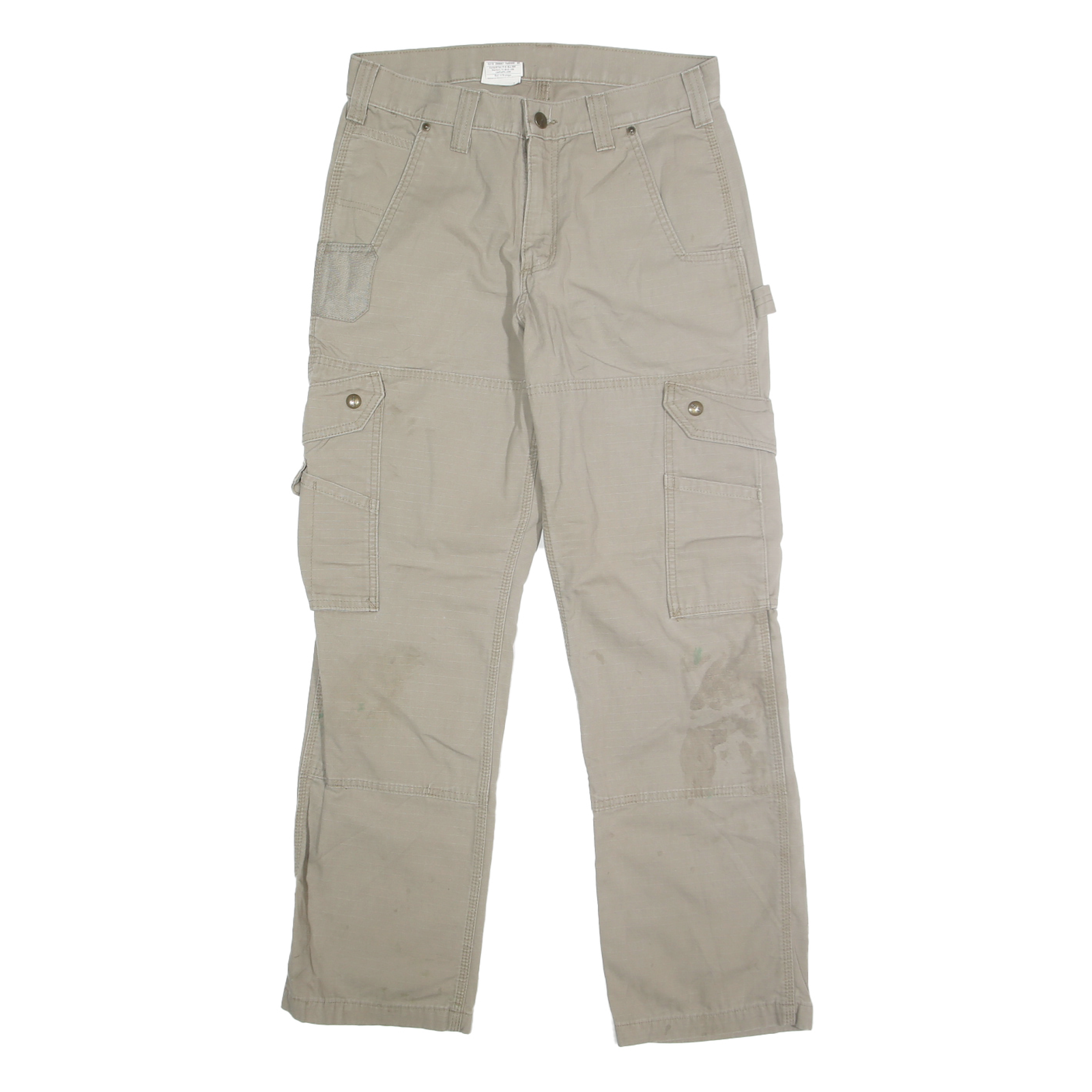 CARHARTT Mens Cotton Beige Relaxed Cargo Trousers W30 L30 Durable Workwear Refurbished - N/A refurbished available on Cerqular