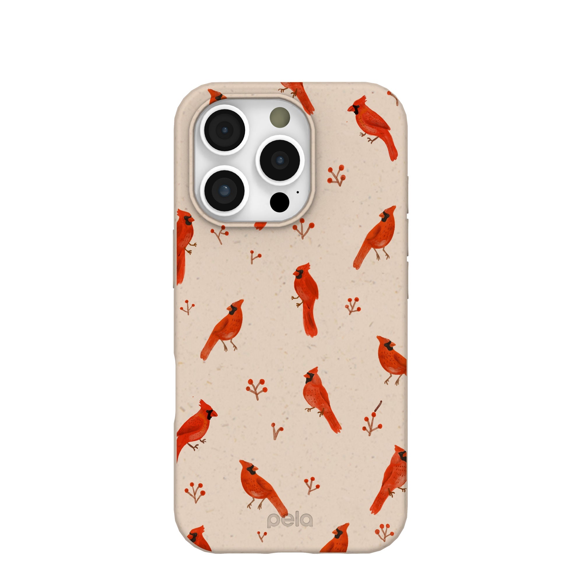 Seashell Cardinals iPhone 16 Pro Case Refurbished - Pela Case refurbished available on Cerqular