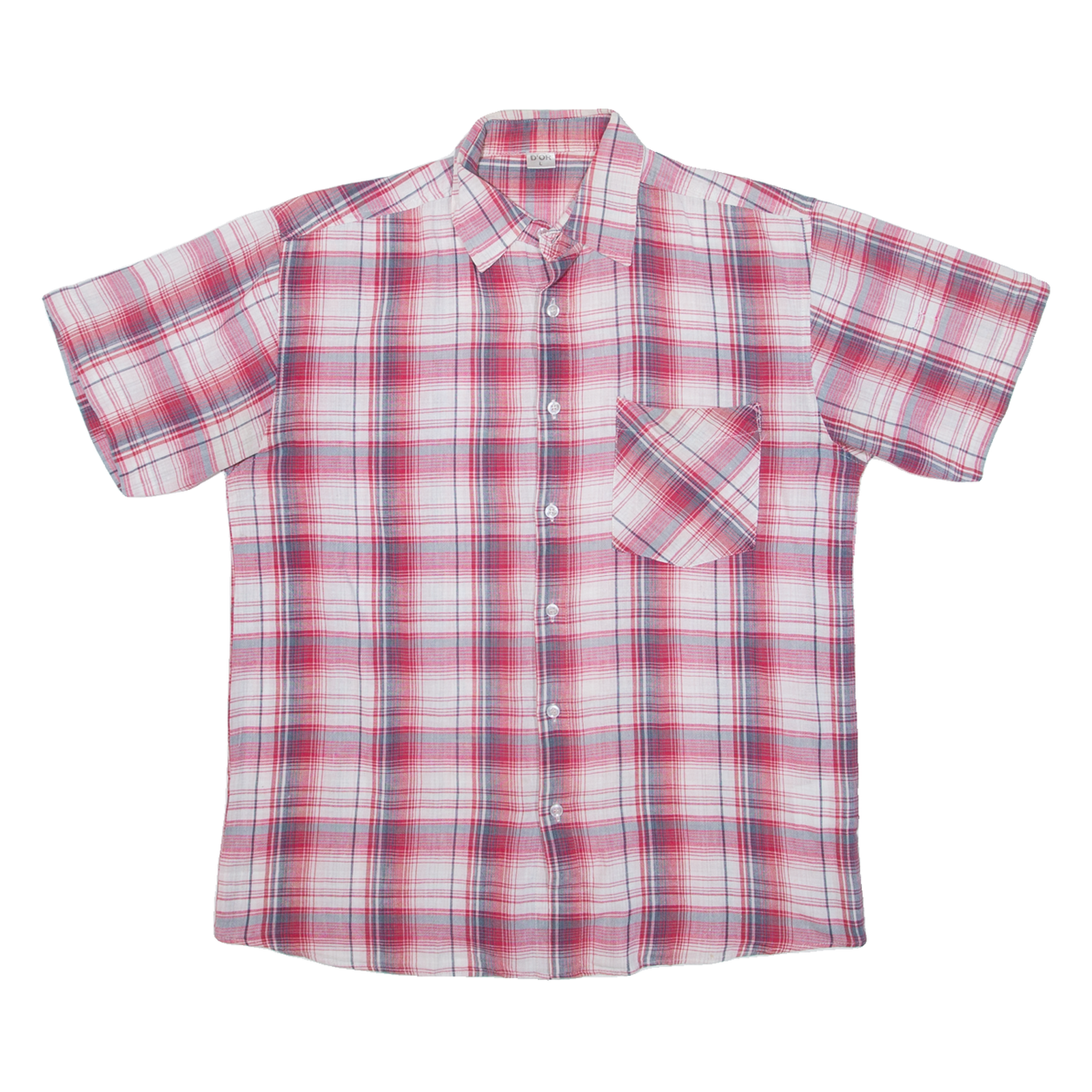 D'OR Mens Shirt Red Check L Refurbished - N/A refurbished available on Cerqular