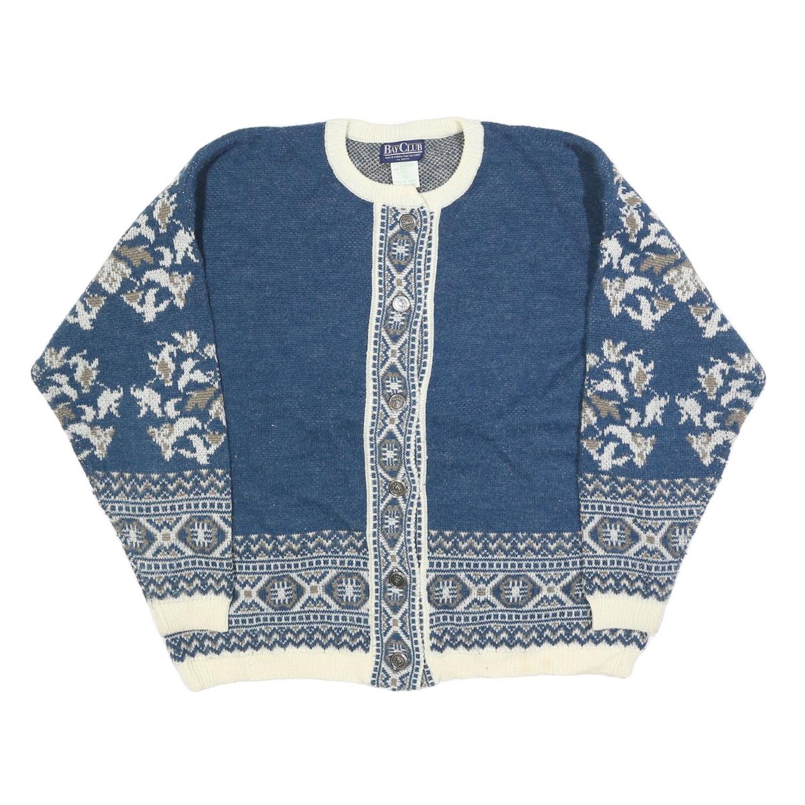 Buy BAY CLUB Womens Blue & Cream Patterned Cardigan Floral Crew Neck Cable Knit L Refurbished - $51.99 BAY CLUB Womens Blue & Cream Patterned Cardigan Floral Crew Neck Cable Knit L Refurbished - N/A refurbished available on Cerqular