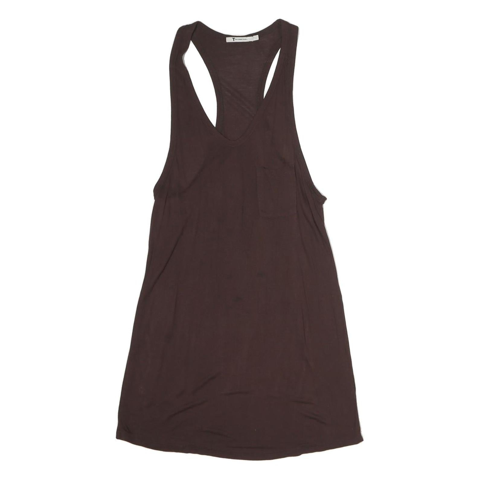 ALEXANDER WANG Womens Brown Cotton Blend Racer Back Vest M Minimalist Tank Top Refurbished - N/A refurbished available on Cerqular