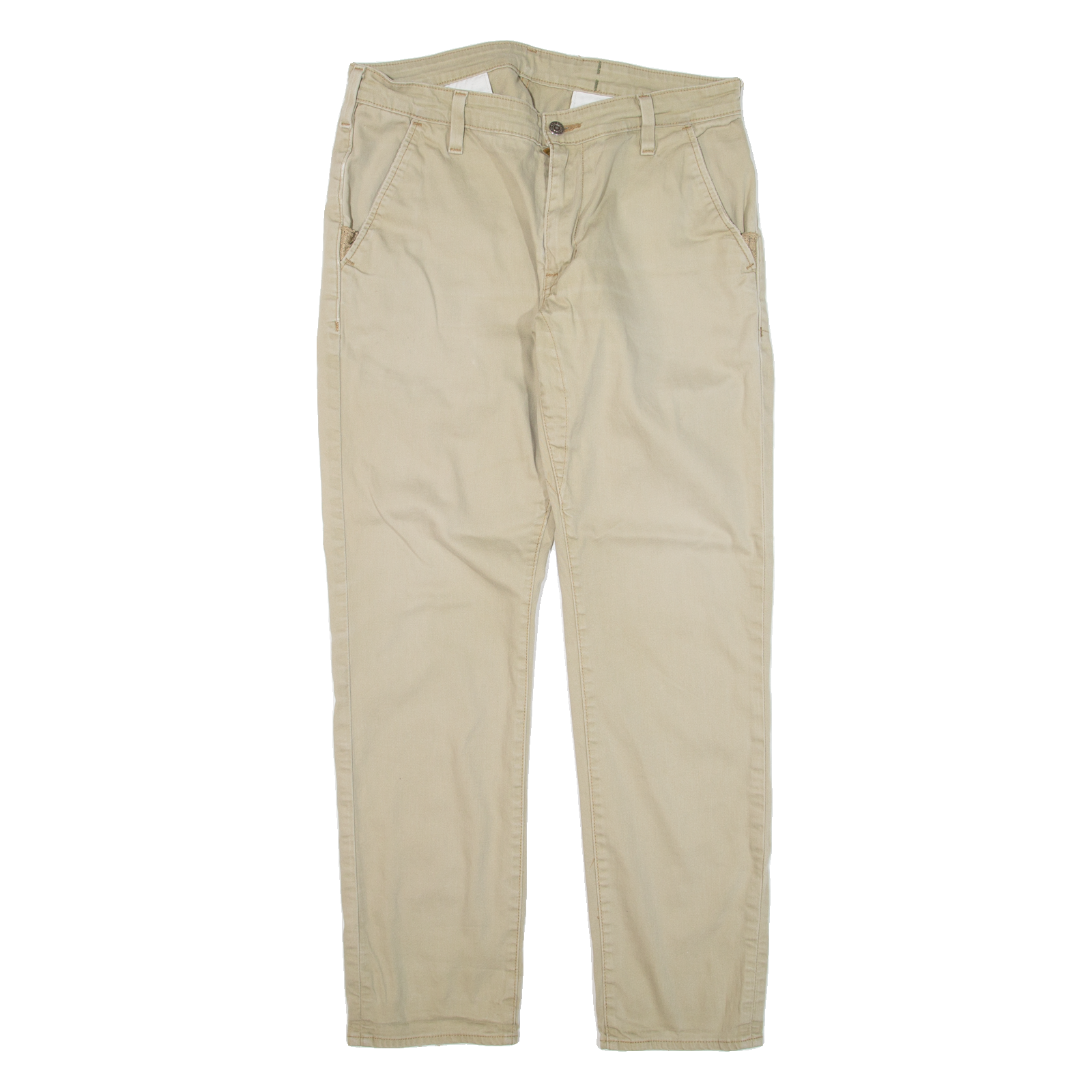 LEVI'S Mens Trousers Beige Regular Tapered W34 L32 Refurbished - N/A refurbished available on Cerqular