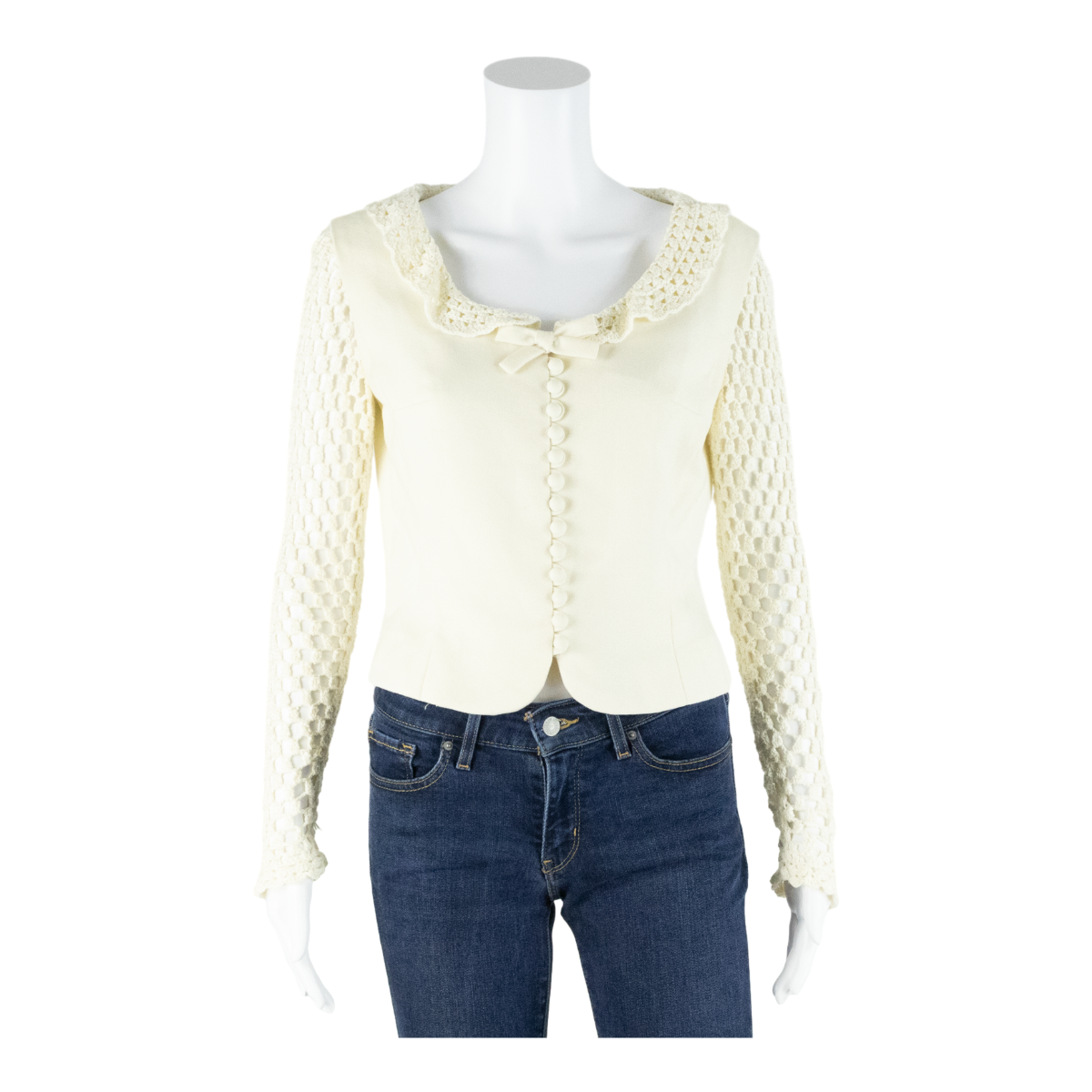 Womens Blouse Cream Long Sleeve M Refurbished - N/A refurbished available on Cerqular