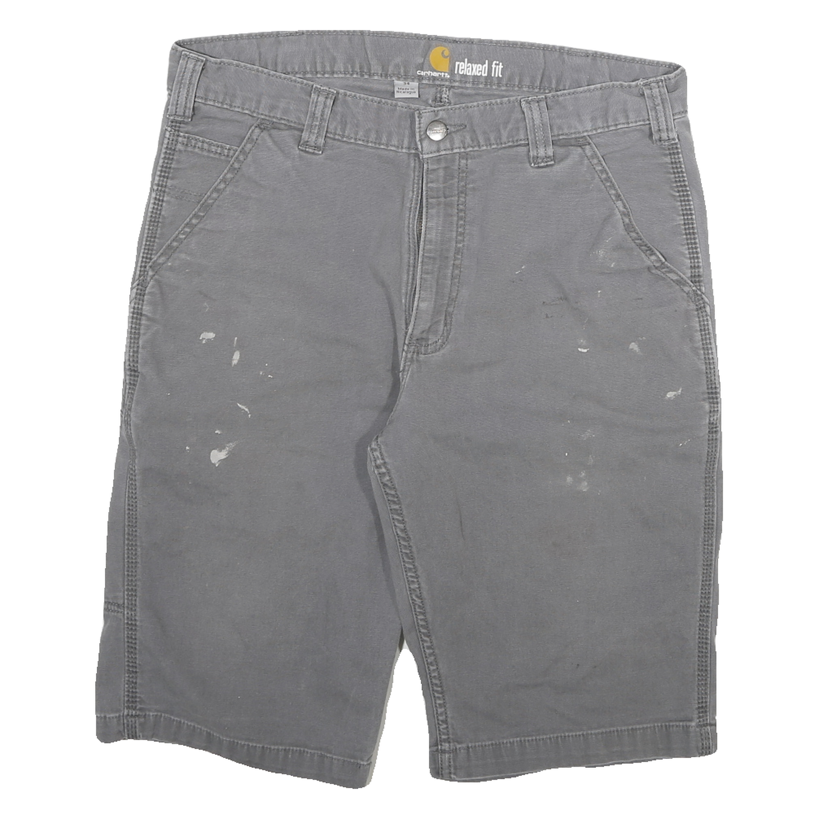 Buy CARHARTT Mens Grey Casual Relaxed Fit L W32 Cotton Blend Shorts Refurbished - $38.99 CARHARTT Mens Grey Casual Relaxed Fit L W32 Cotton Blend Shorts Refurbished - N/A refurbished available on Cerqular