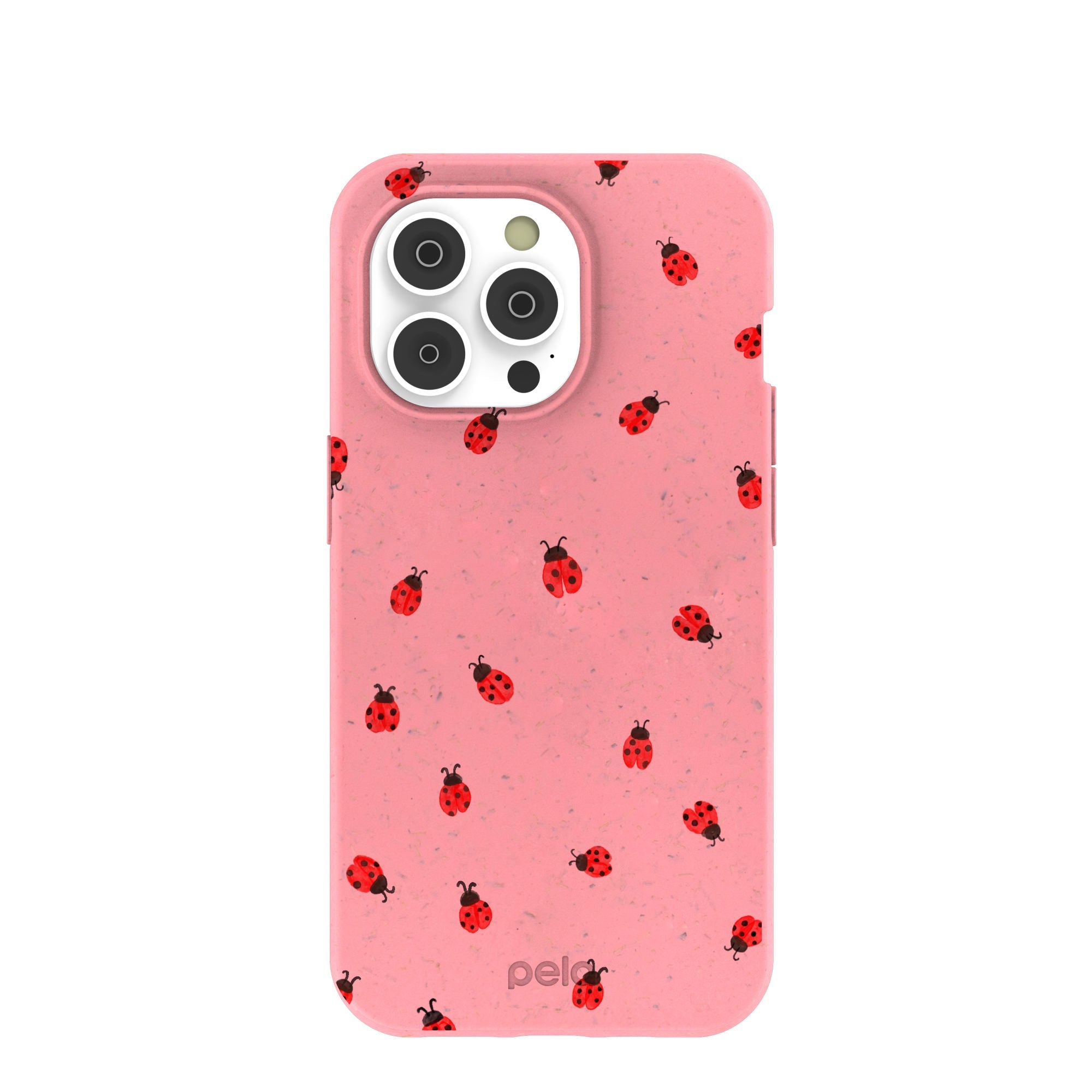 Bubblegum Pink Rosy Ladybug iPhone 14 Pro Case Refurbished - Pela Case refurbished available on Cerqular