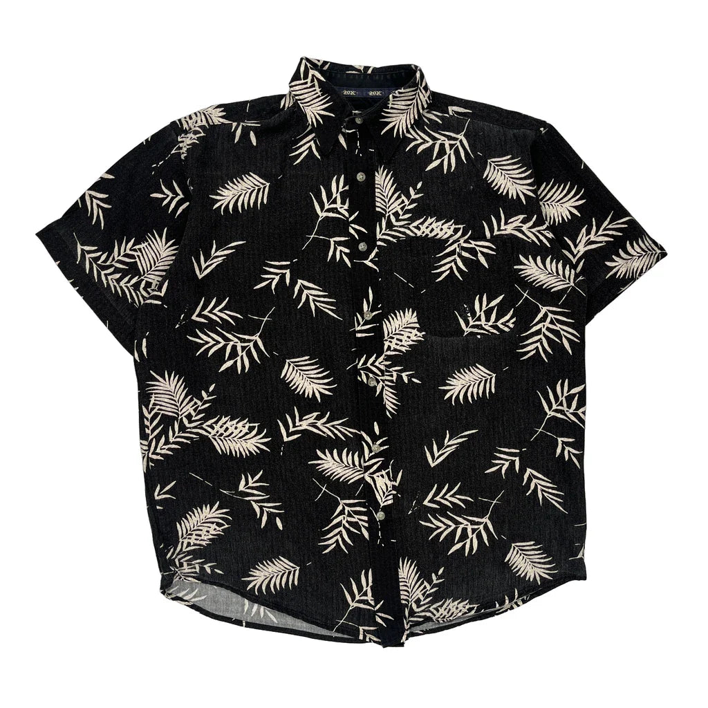 Wrangler Hawaiian Shirt - Large Black Viscose Refurbished - Thrifted (note: this is a term often used to describe second- refurbished available on Cerqular