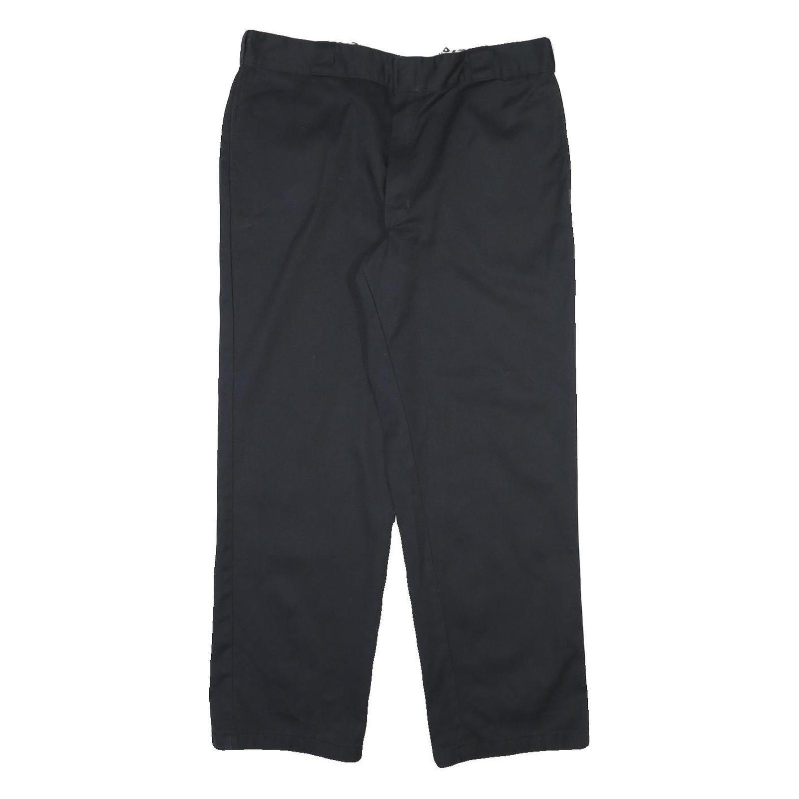 DICKIES Mens Black Regular Fit Straight Leg Trousers Cotton Blend W38 L30 Refurbished - N/A refurbished available on Cerqular